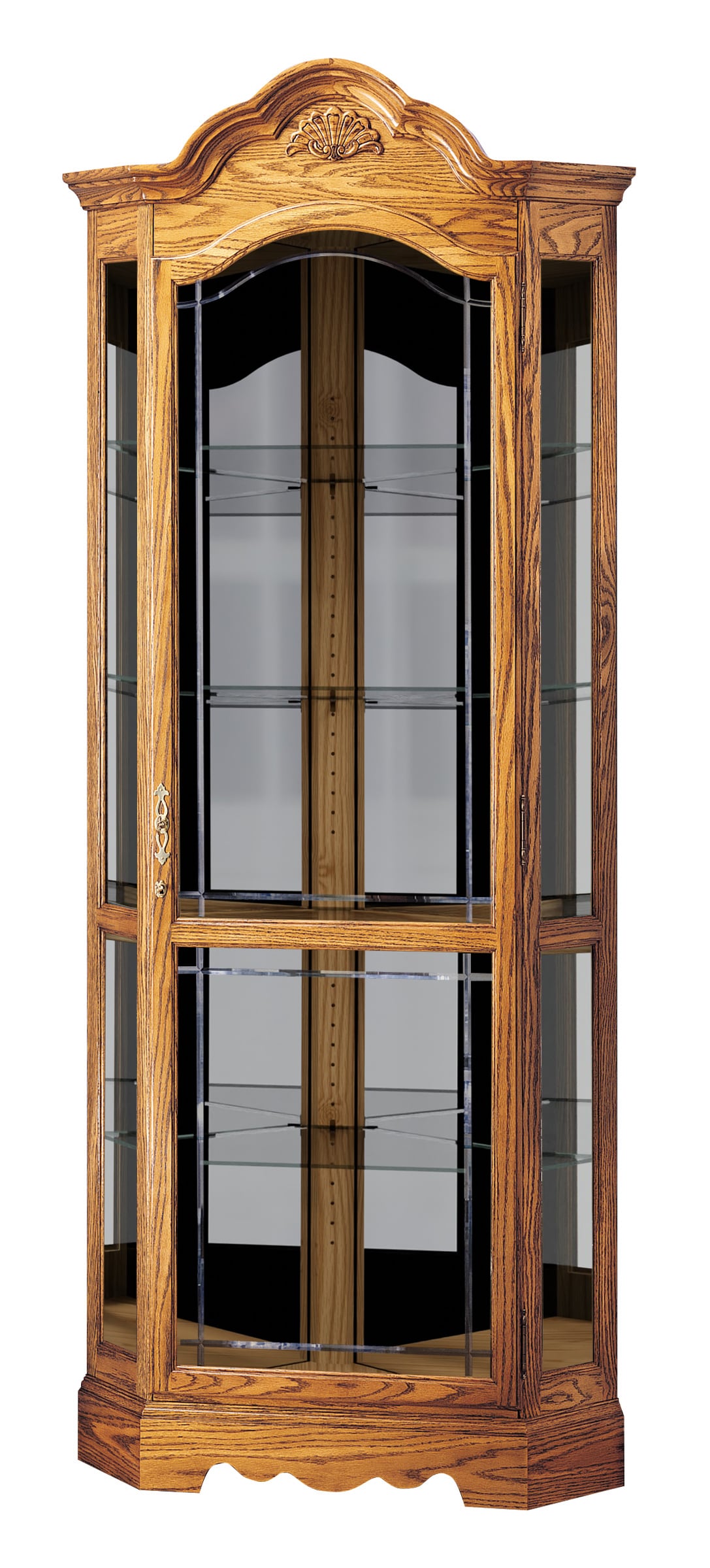 Howard Miller Contemporary/Modern Golden Oak Wood Oak Curio Cabinet