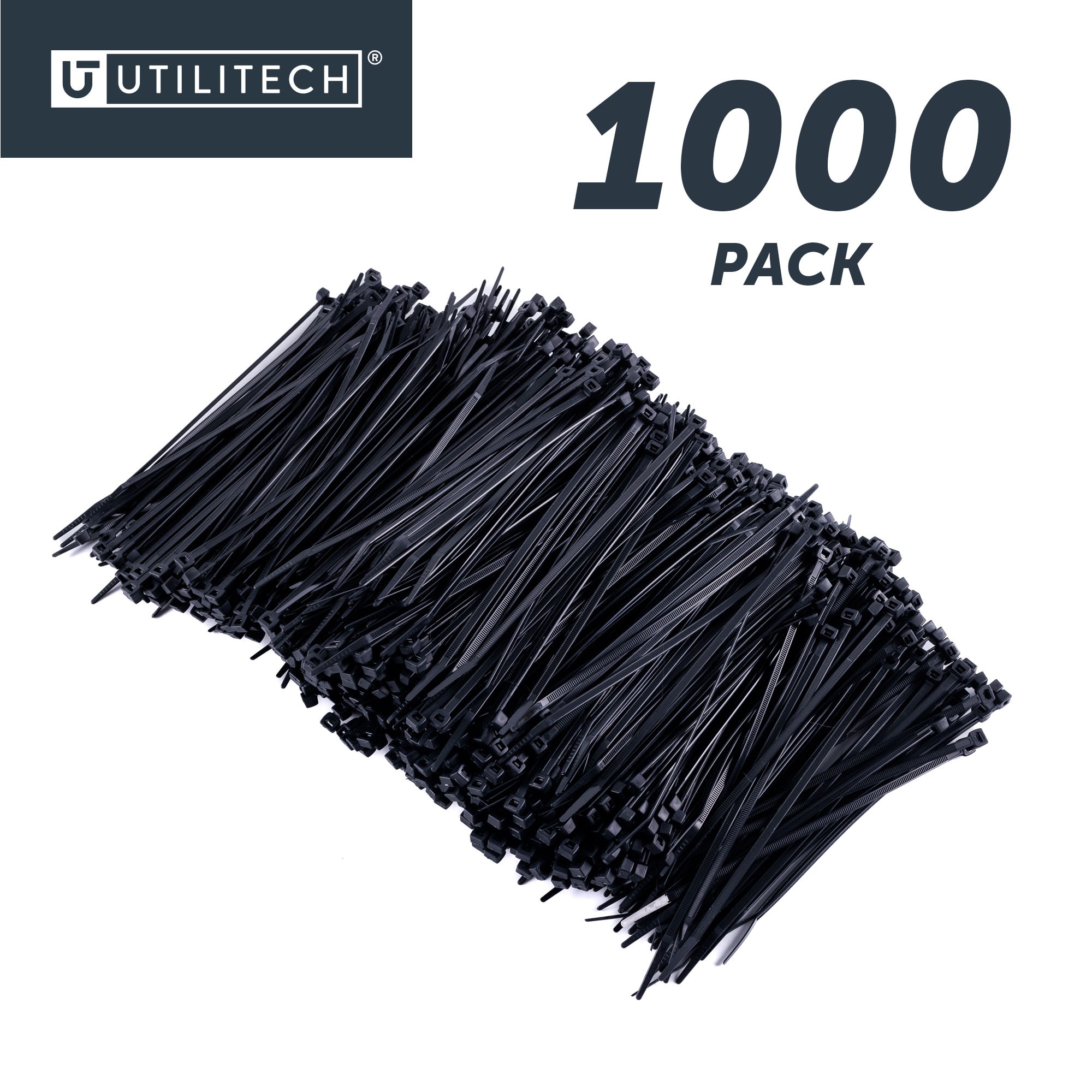 Utilitech 8-in Nylon Zip Ties Black with Uv Protection (300-Pack)