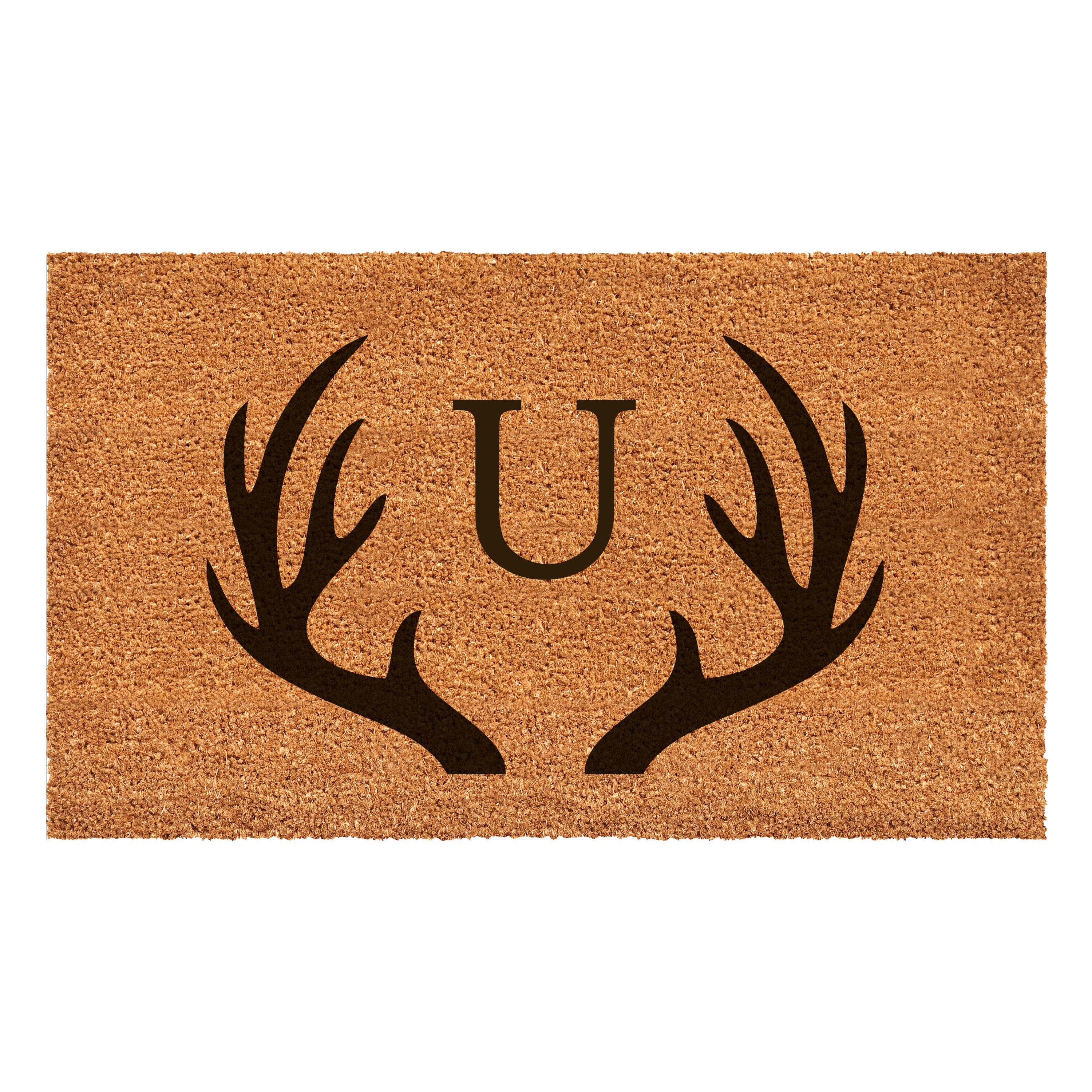 Callowaymills 108802436U 1-1/2-ft x 2-1/2-ft Natural, Black Coir/Vinyl Rectangular Indoor or outdoor Decorative Door mat
