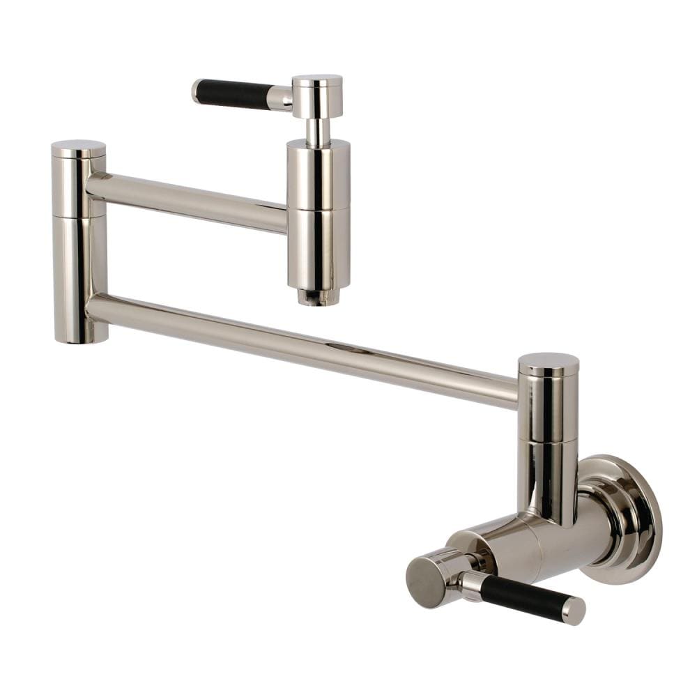 Kingston Brass Concord Polished Nickel 2 Handle Wall Mount Pot Filler Kitchen Faucet Wlks8106dkl 7937