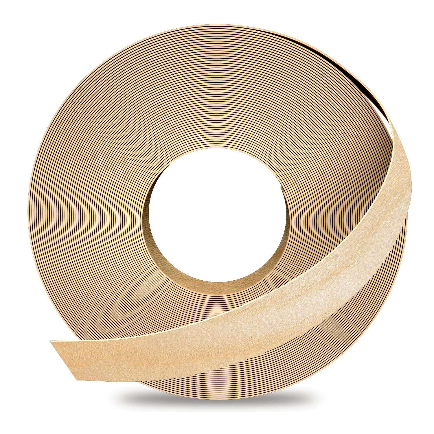 Lukvuzo  Birch Edge Banding 1/2 inch x 50ft Roll Pre-glued Flexible Real Wood Tape for Cabinet Repair Furniture Restoration