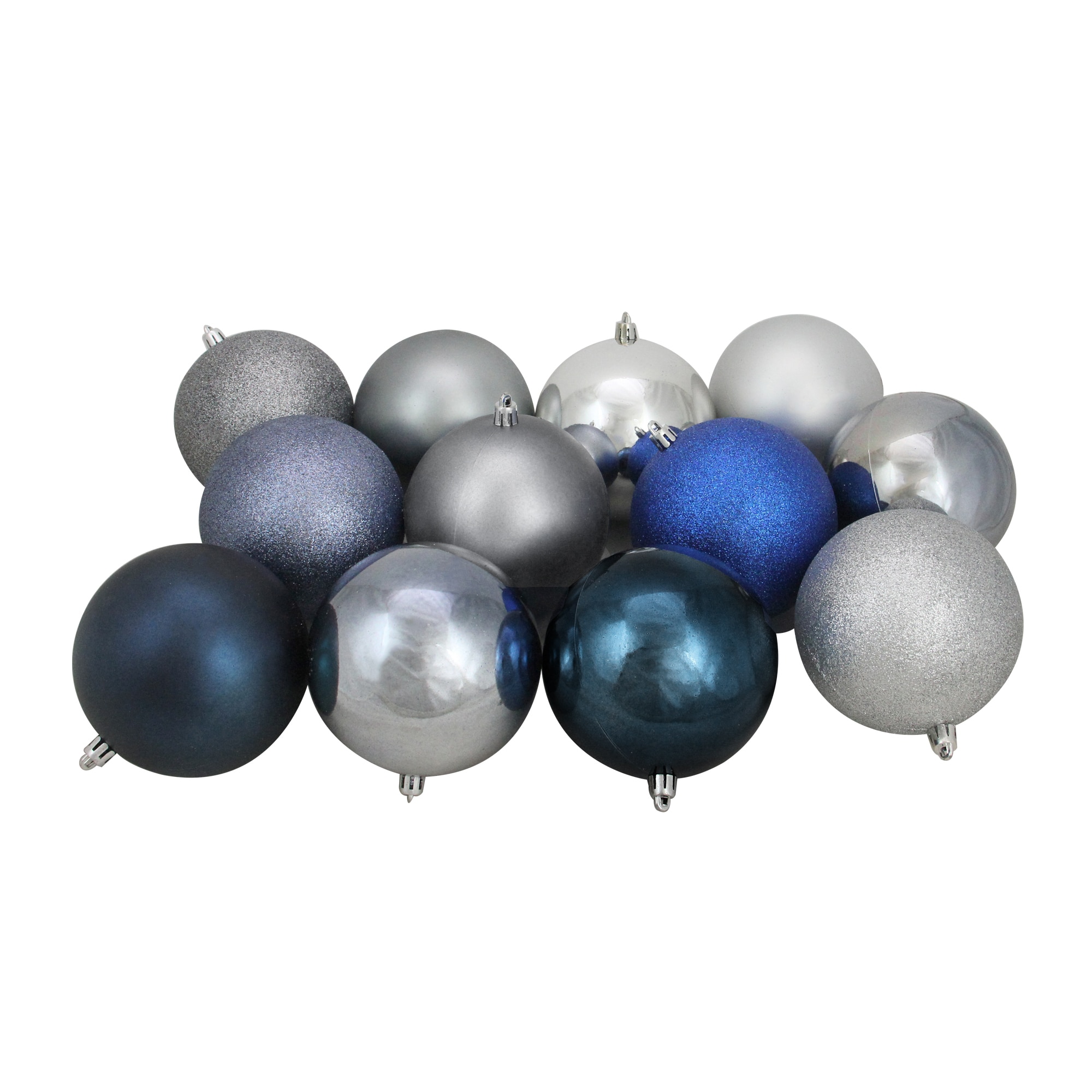 Northlight 32911653 12 -Pack Blue Ball Standard Indoor Ornament set Shatterproof