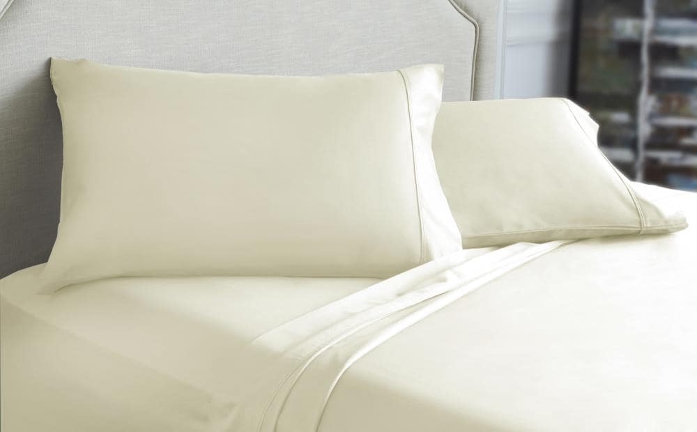 WestPoint Home Full 400-Thread-Count Cotton Ivory Bed-Sheet in the Bed  Sheets department at