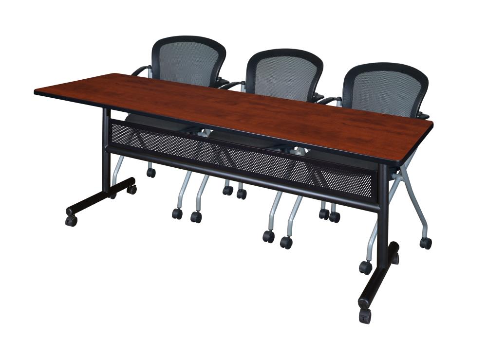 Regency MKFTM8424CH23BK Training Red 4-Person Training Table (84-in W x 29-in H)