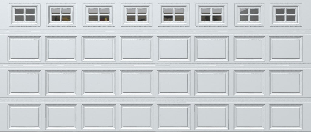 Wayne Dalton 8500CRWHSTCKI167 Classic Steel Model 8500 16-ft x 7-ft Insulated White Double Garage Door with Windows