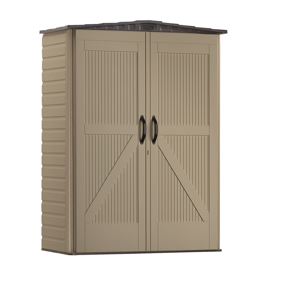 5-ft x 2-ft Roughneck Resin Storage Shed (Floor Included) in Brown | - Rubbermaid 1893228