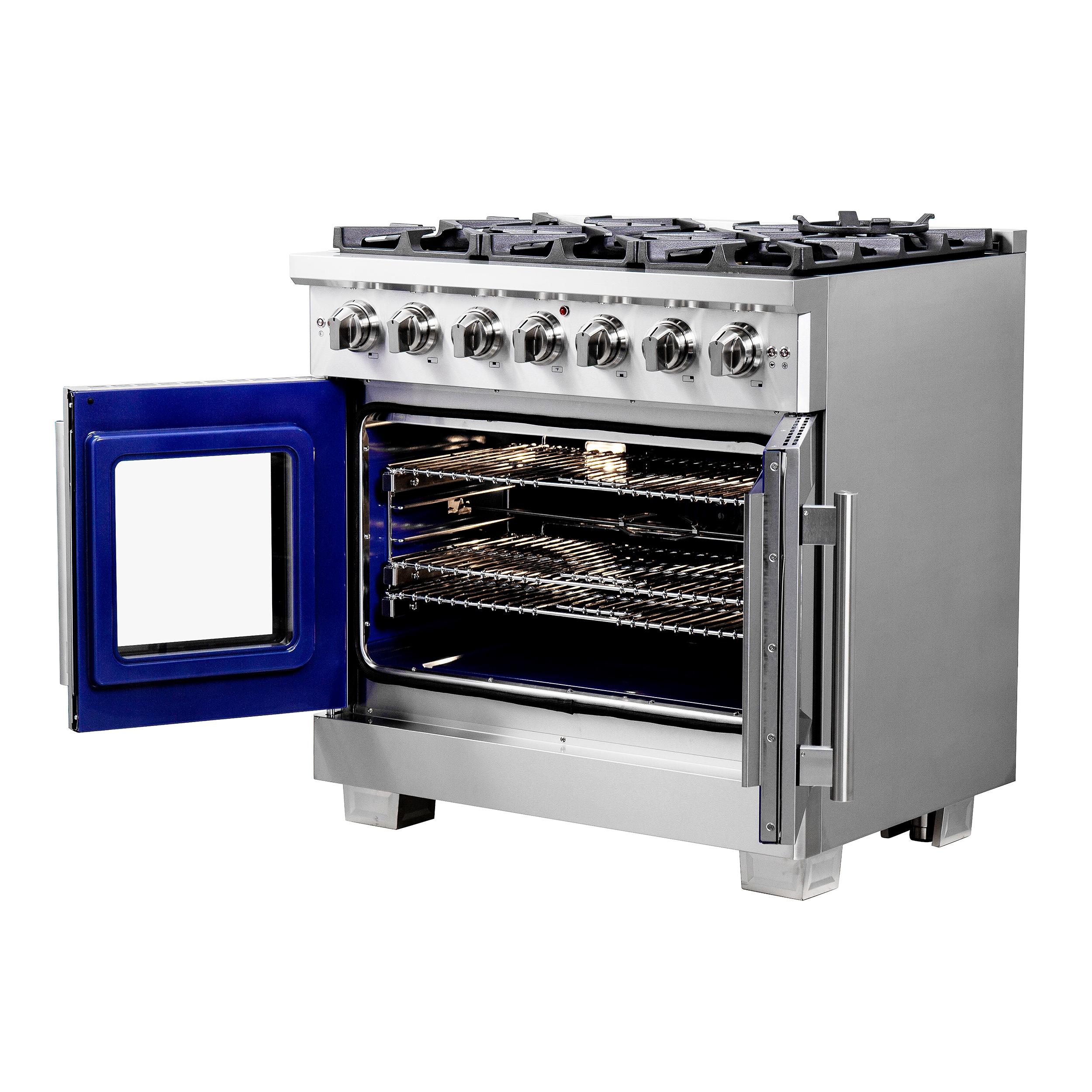 FORNO Galiano 36-in 6 Burners 5.36-cu ft Freestanding Natural Gas Range  (Stainless Steel)