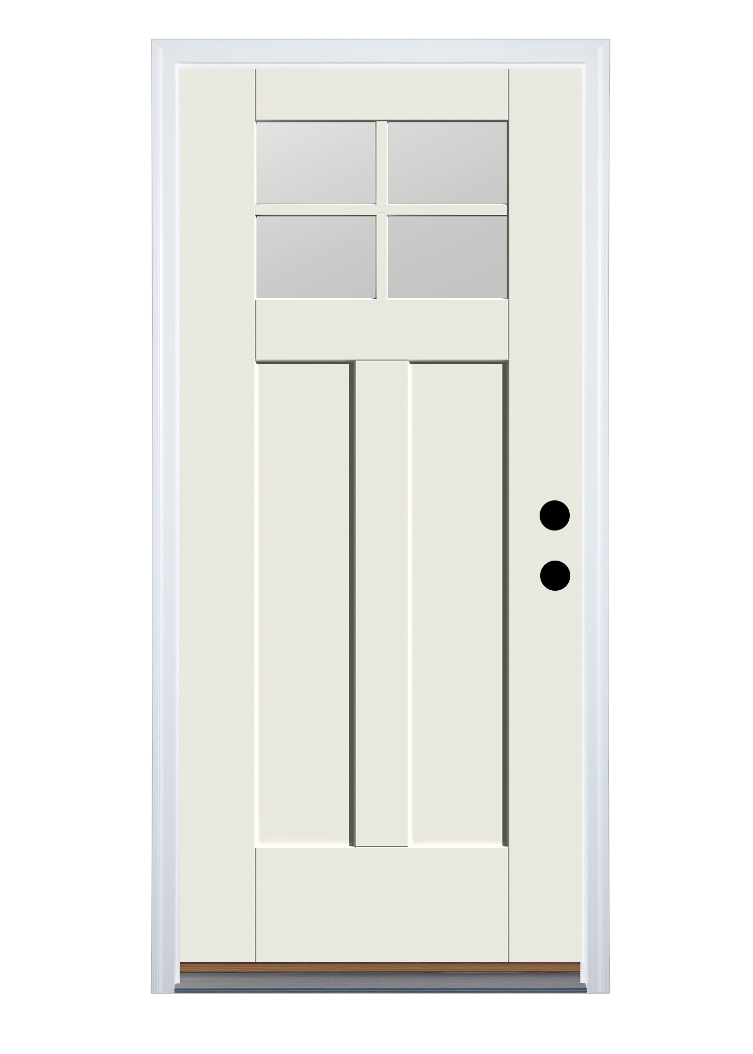 Therma-Tru PRO10120341 Entry Door 36-in x 80-in x 4-9/16-in Fiberglass Craftsman Left-hand inswing White Painted Prehung Front Door with Brickmould Insulating core