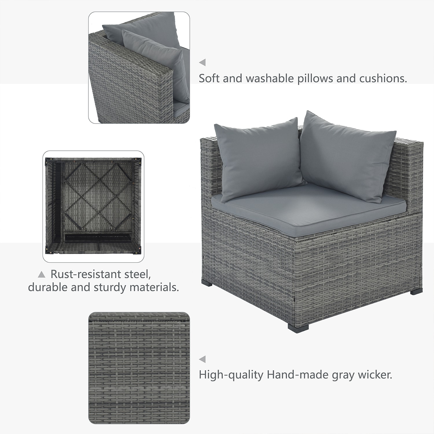 SINOFURN SYA380077GY Patio-Conversation-Sets - View #12