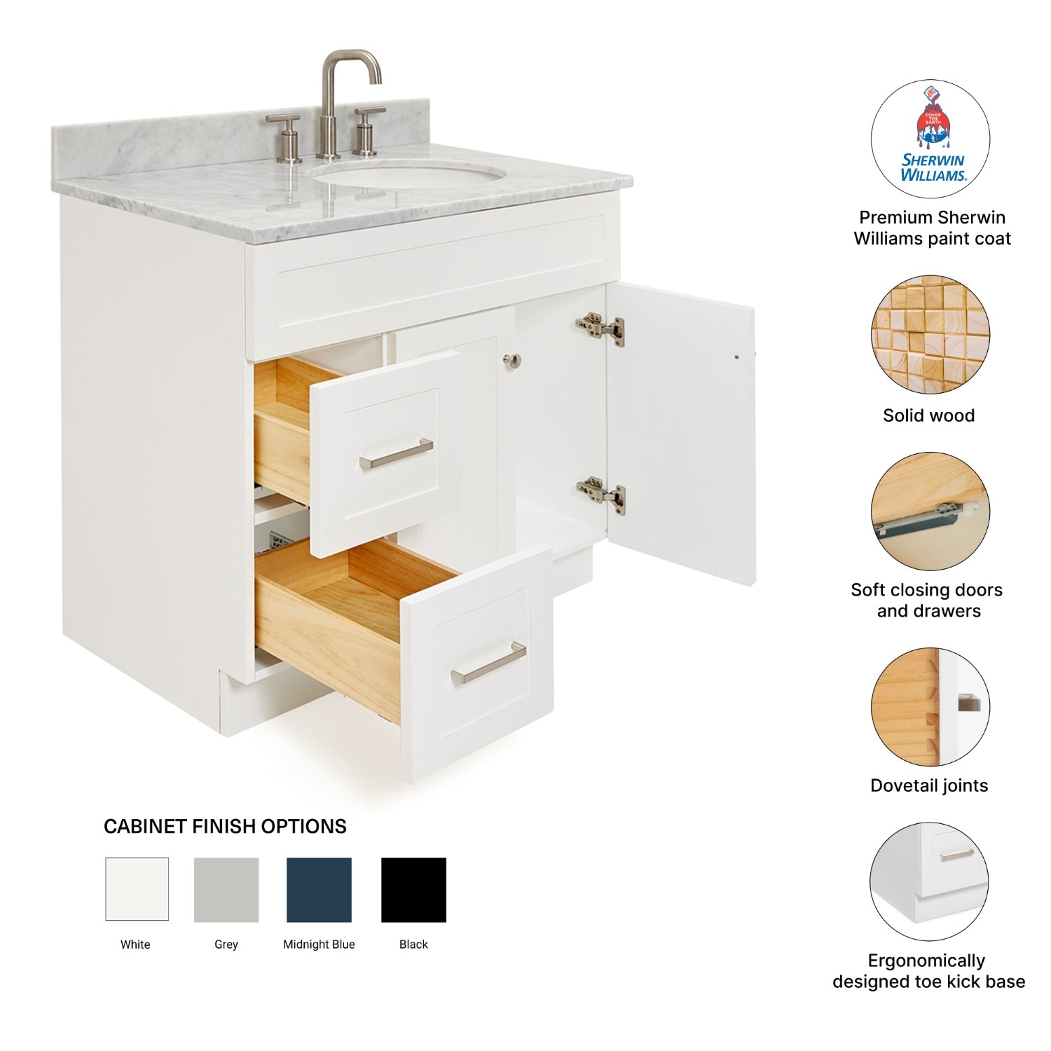 ARIEL F037SRCW2OVOWHT Bath-Vanity-Combo - View #5