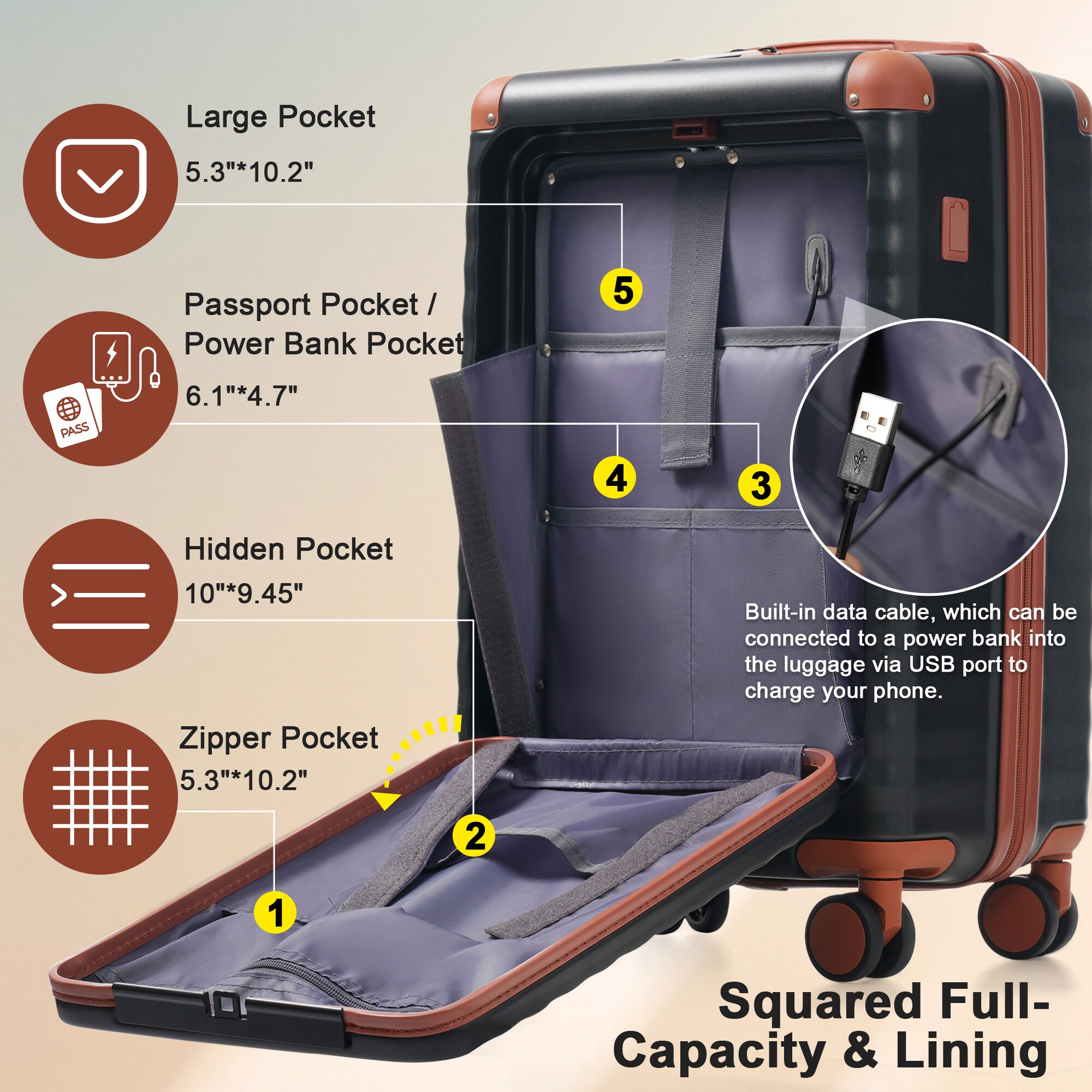 SINOFURN SYD9600011BK Luggage-And-Luggage-Sets - View #15