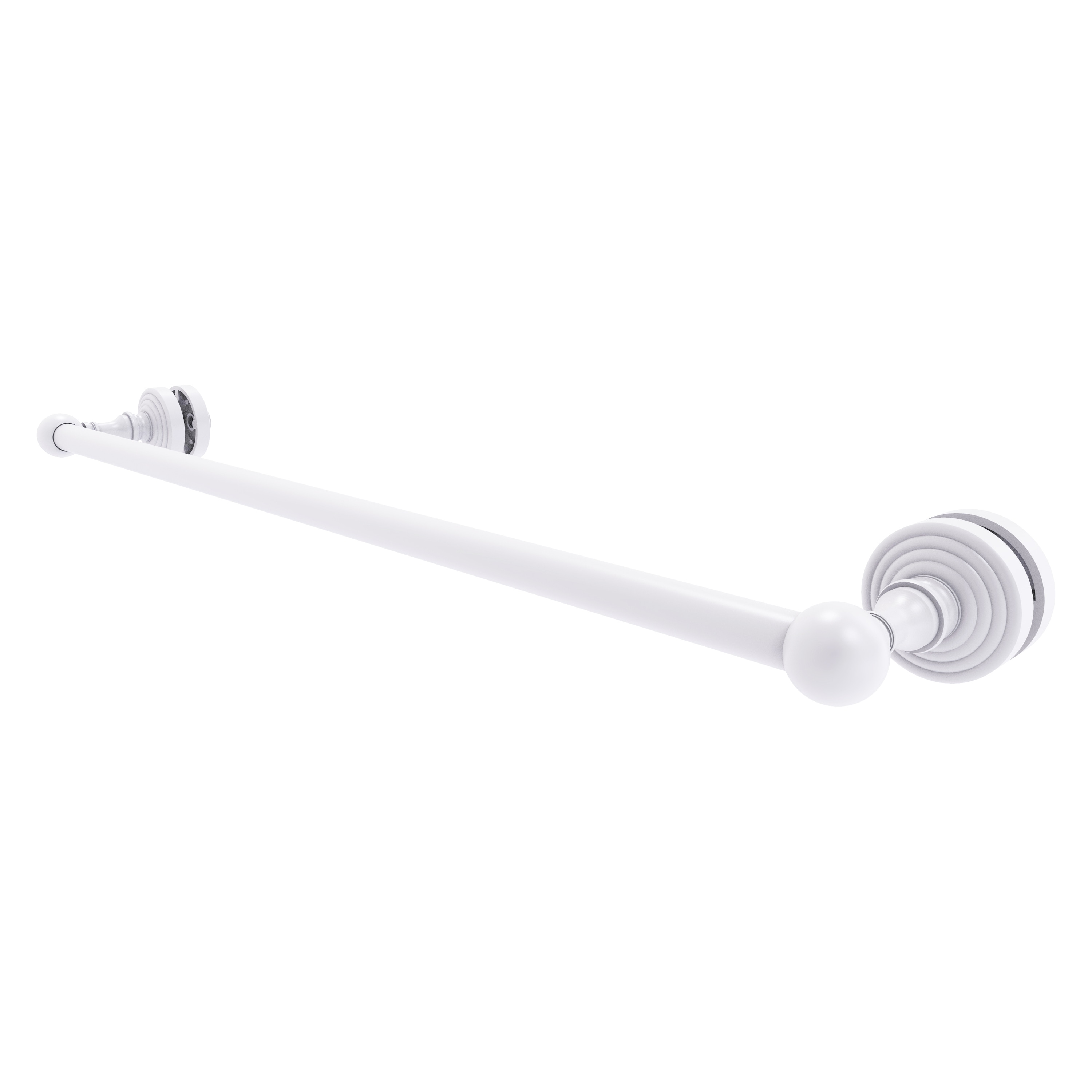Allied Brass WP-41-SM-24-WHM Waverly Place 24-in Matte White Wall mount Single Towel Bar