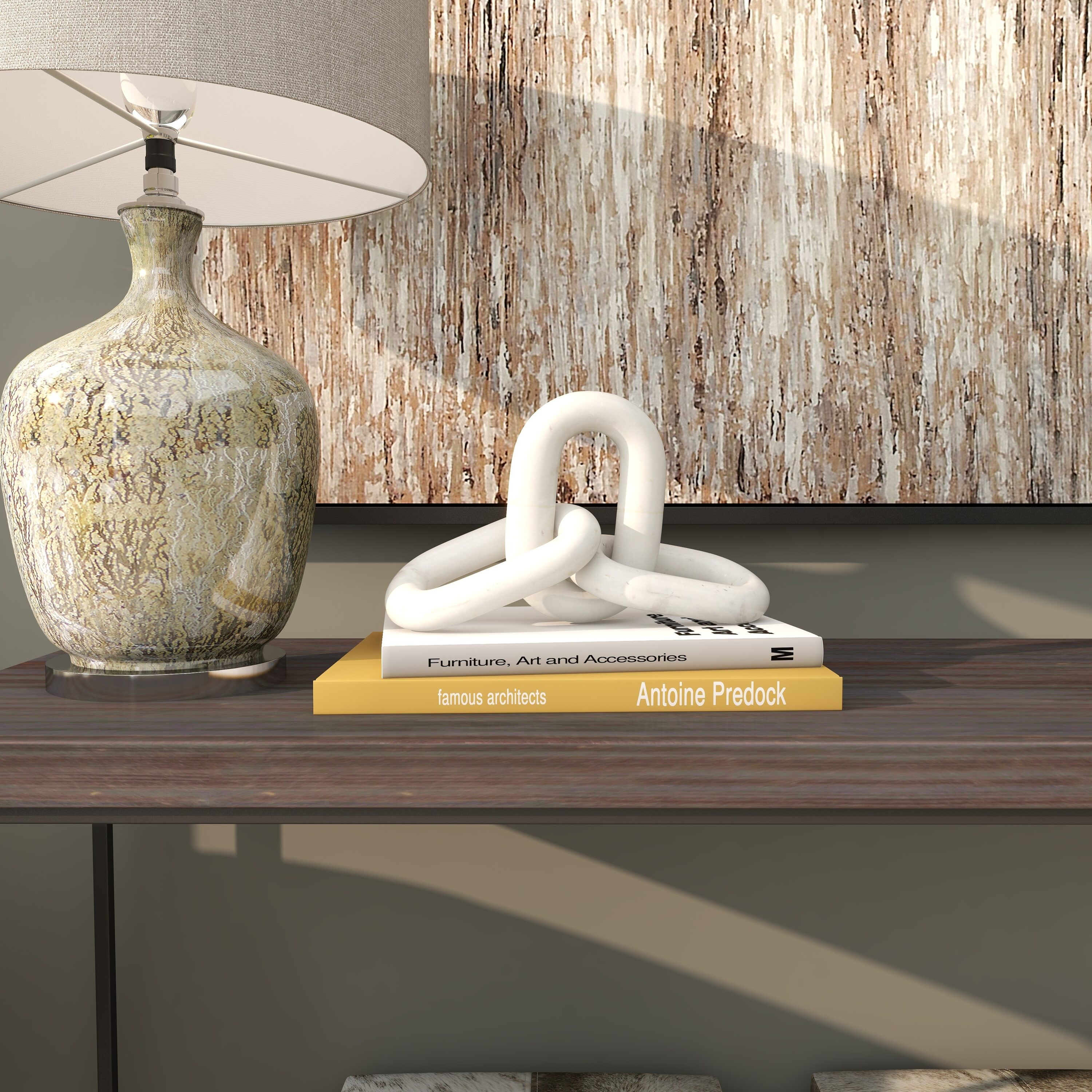 Grayson Lane 820547 White Marble Modern Sculpture