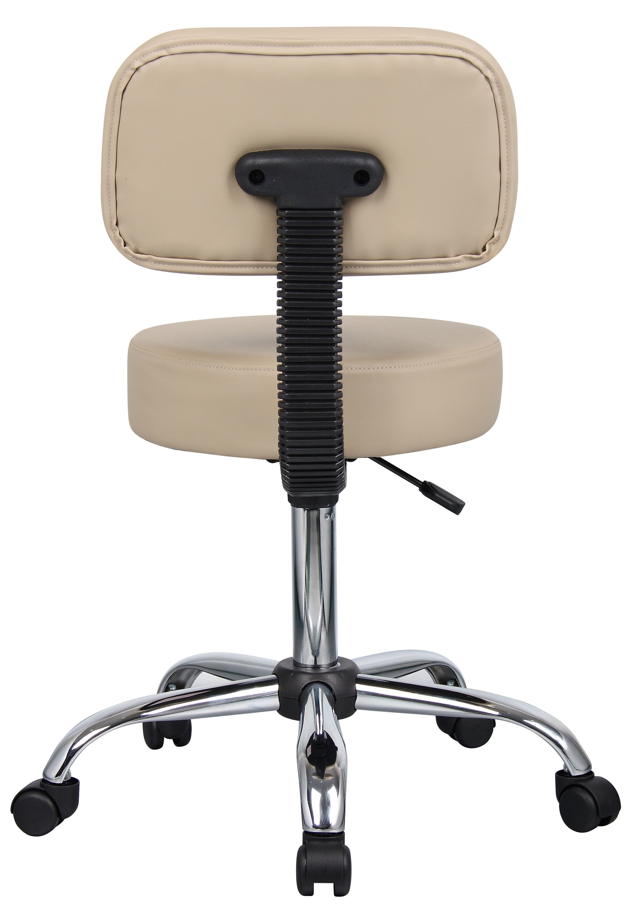ErgoFlex Adjustable Beige Vinyl and Metal Medical Stool