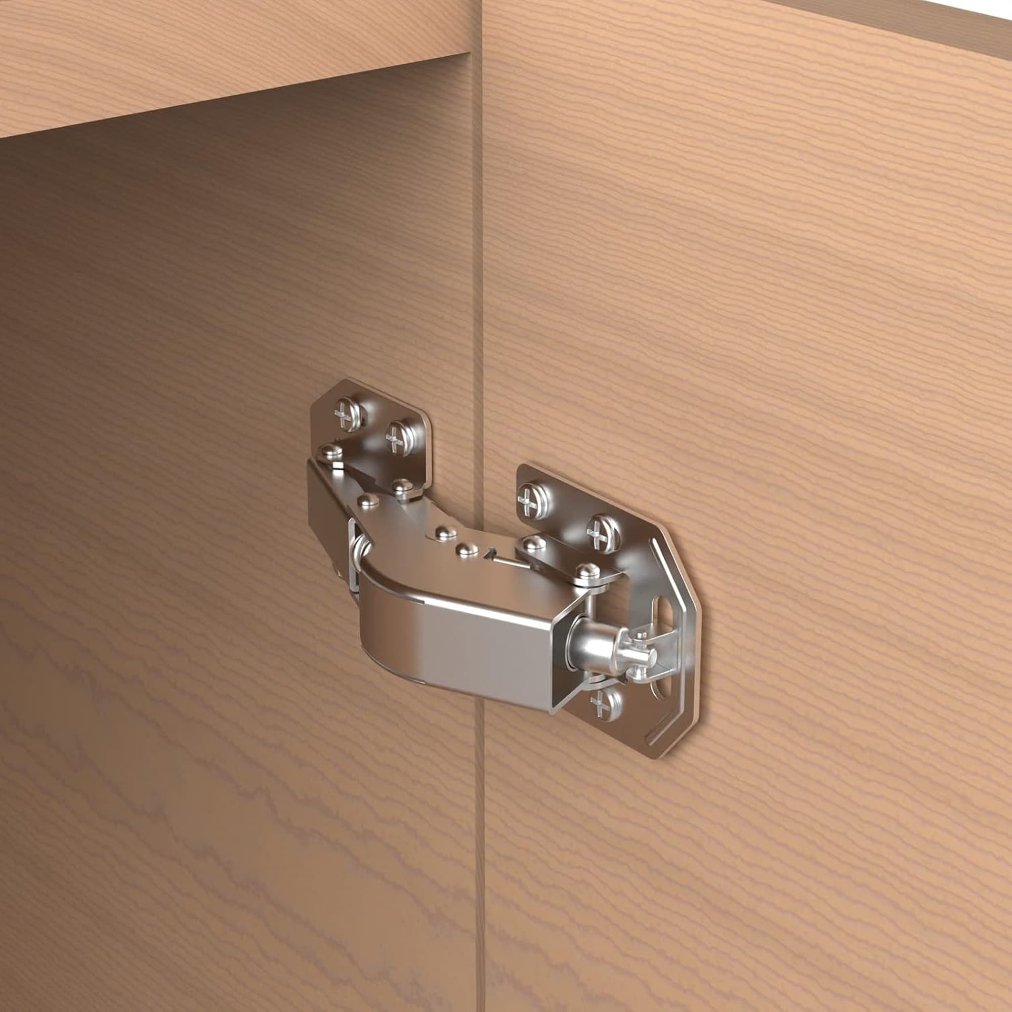 Angel Sar 10 Pack 90 Degree Soft Close Surface Mount Spring Hinges No Pre Drilled Noiseless Frameless Concealed for Kitchen Cabinet Cupboard
