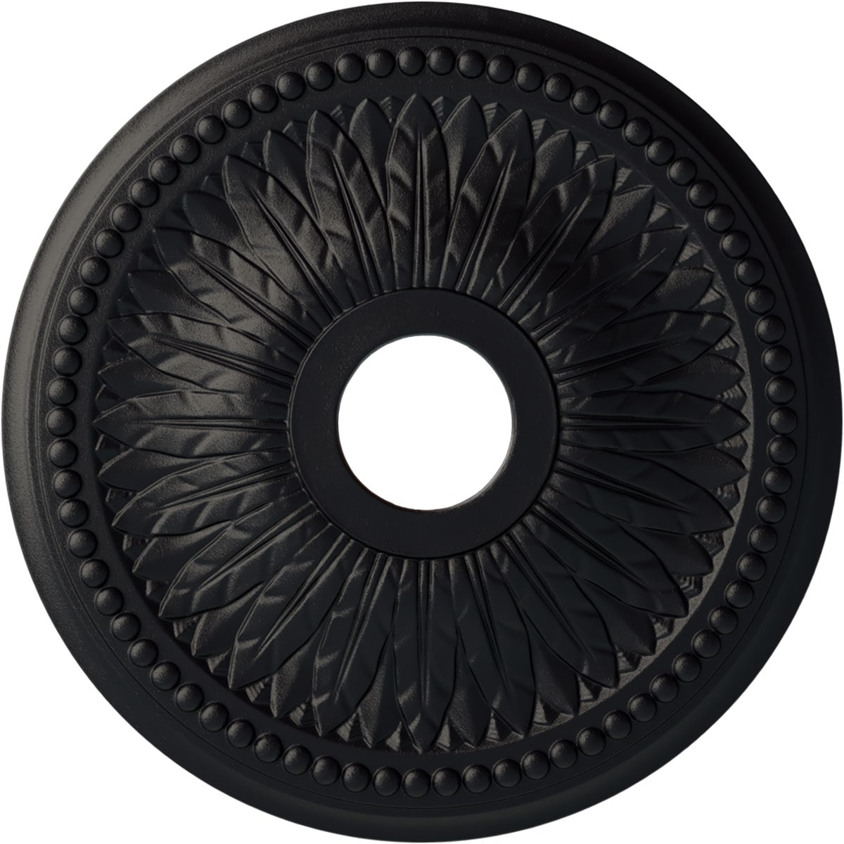 Ekena Millwork CM18BISGS Bailey 18-in W x 18-in L Painted Steel Gray Polyurethane Whole Ceiling Medallion