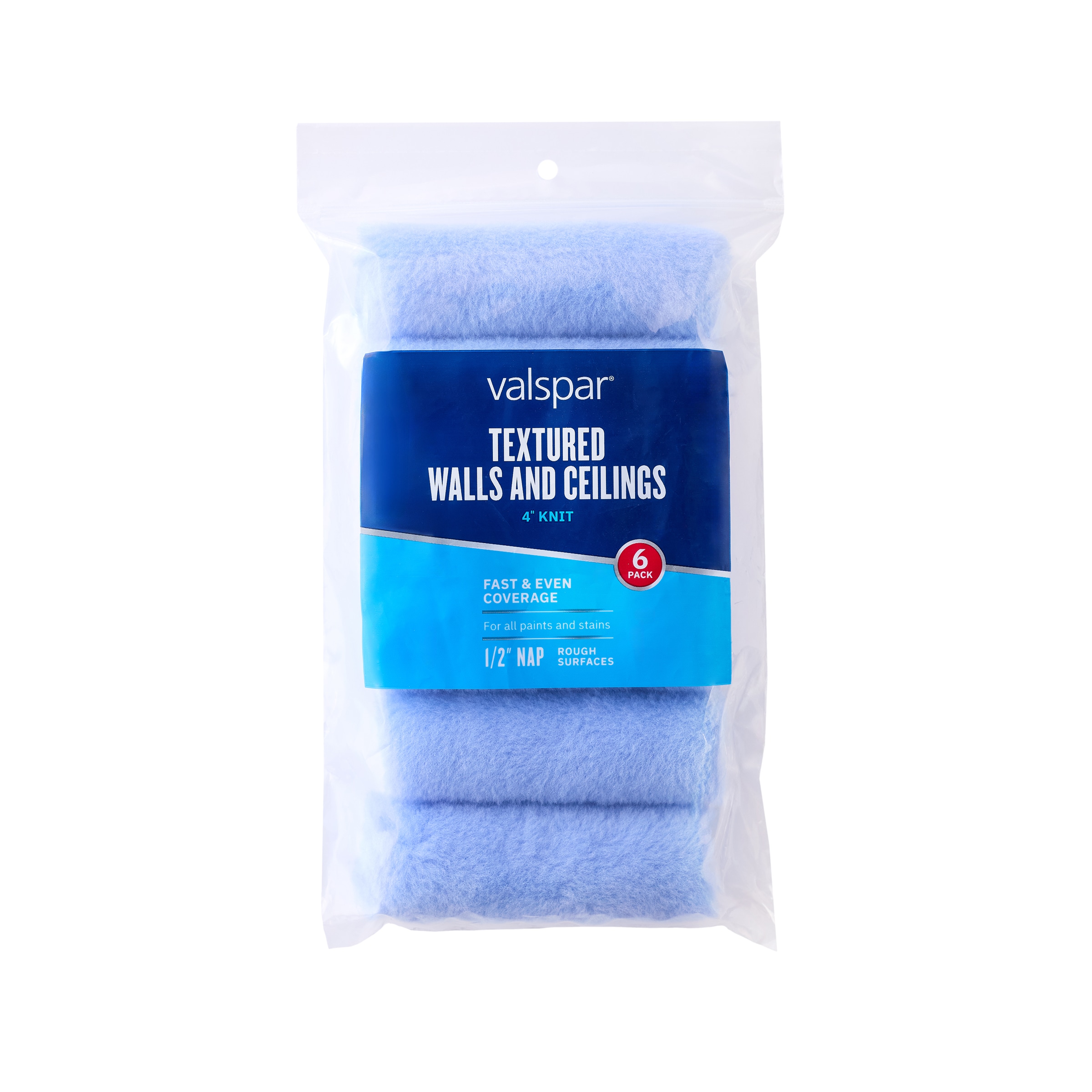 Valspar 6 -Pack 6-in x 1/2-in Nap Textured Walls and Ceilings Standard Knit Paint Roller Cover