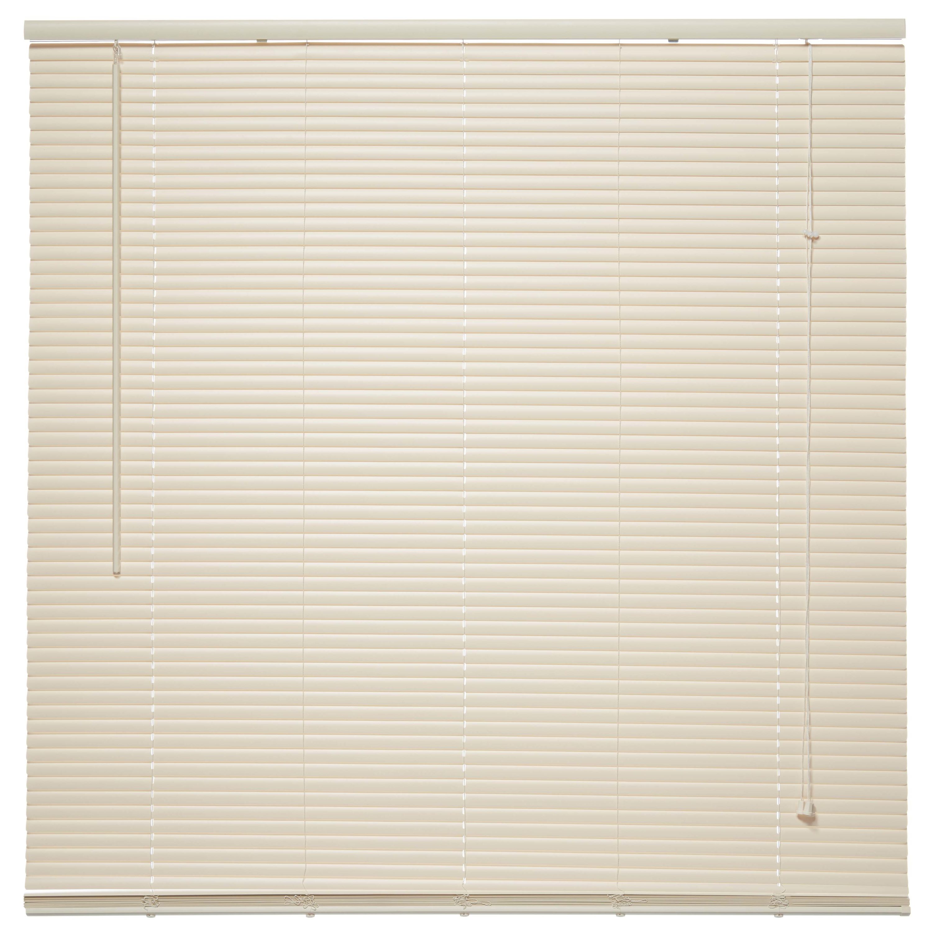 Project Source CDRD3064B-27 1-in Slat Width 27-in x 64-in Corded Ivory Vinyl Room Darkening Mini Blinds