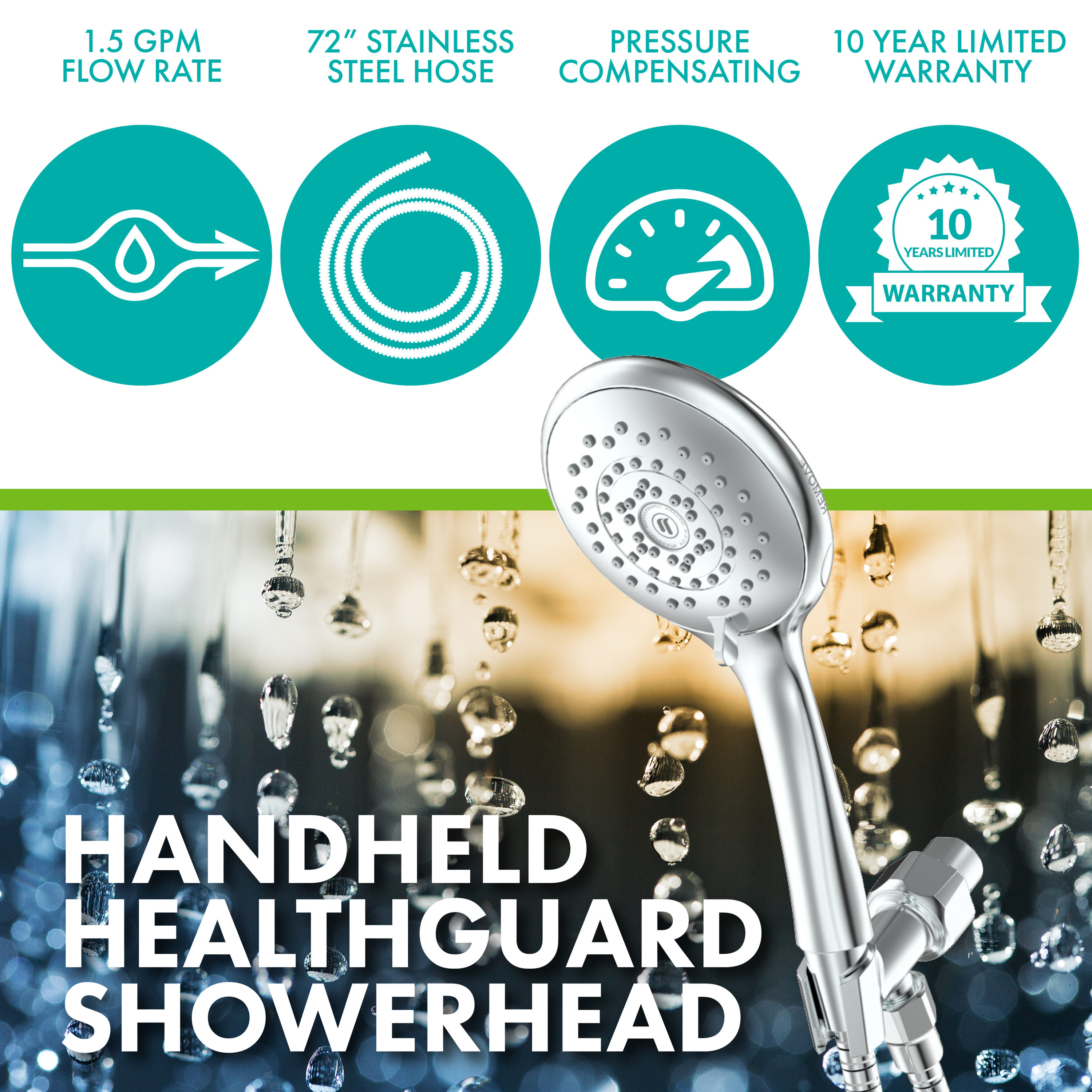 Niagara Conservation N9415CH-HH-CS Fixed-Showerhead - View #3