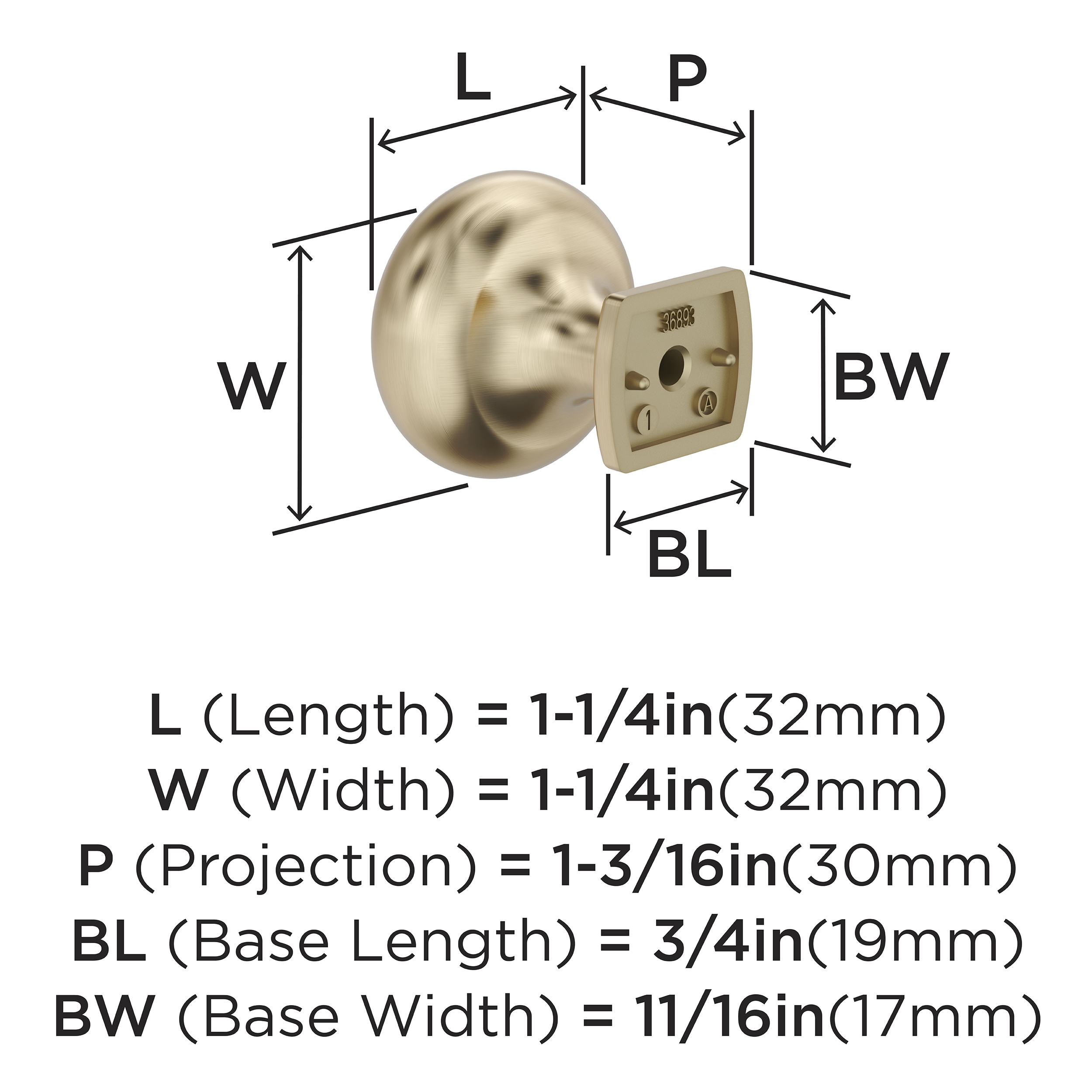 Amerock BP36893BBZ Cabinet-Knobs - View #3