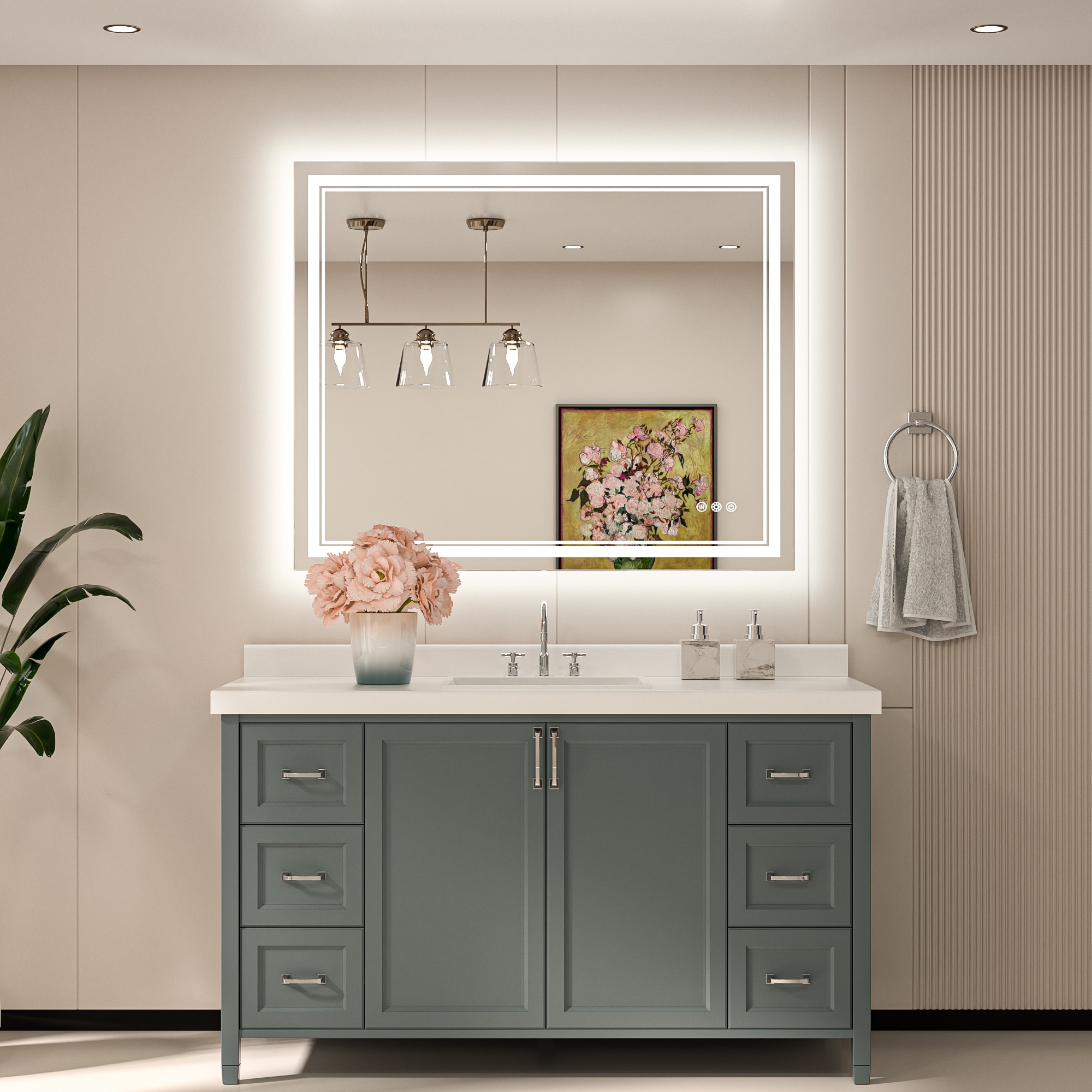 Keonjinn LW-JZ-ZBGSSW-10691 Framed-Bath-Mirrors - View #2