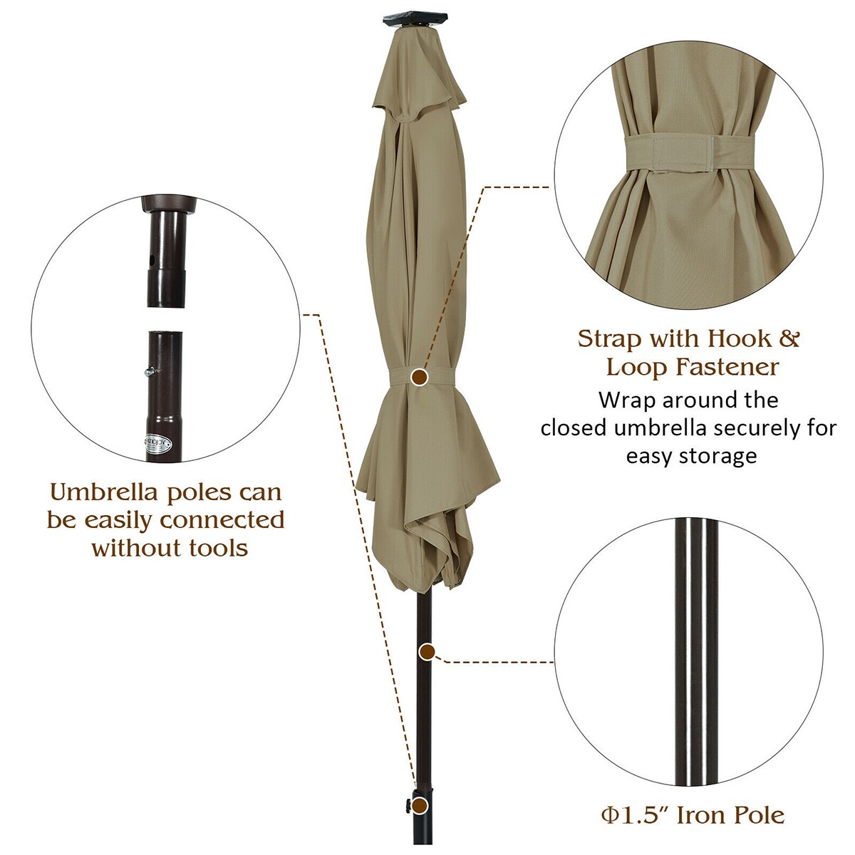 WELLFOR DOJN70705CF Umbrellas-2 - View #2