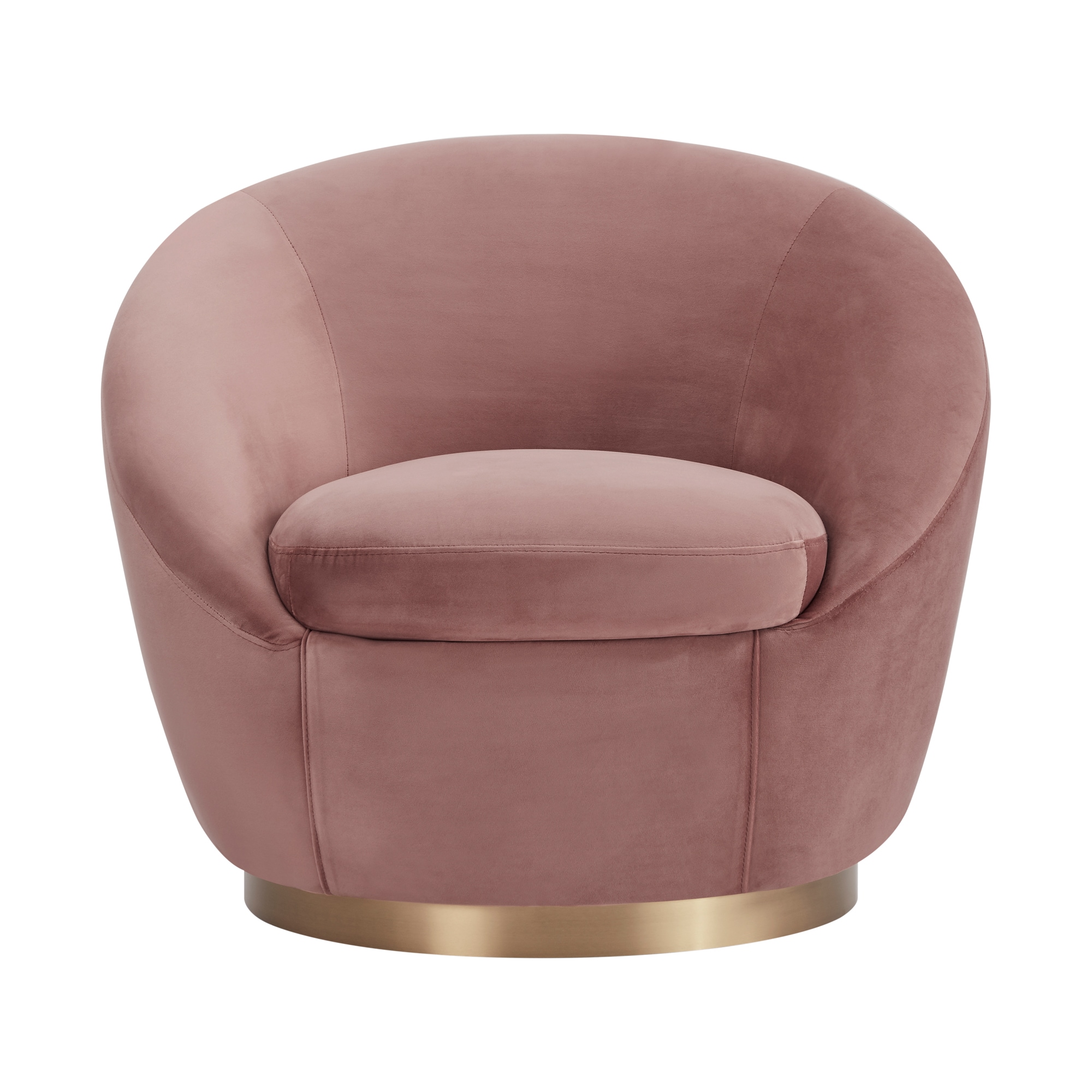 Armen Living LCYVCHBLUSH Modern Gold Velvet Swivel Accent Chair