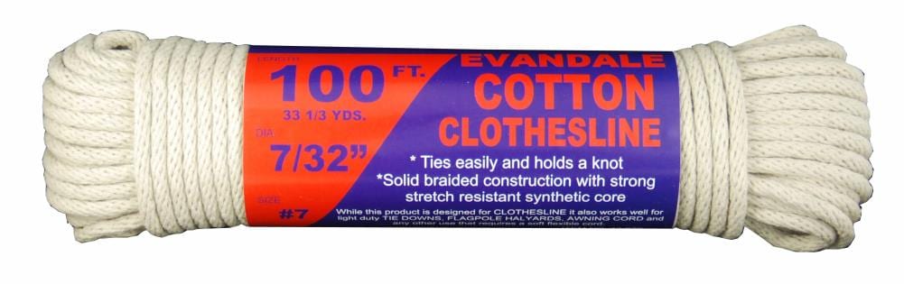 T.W. Evans Cordage Cotton Clothesline, 0.218 x 100