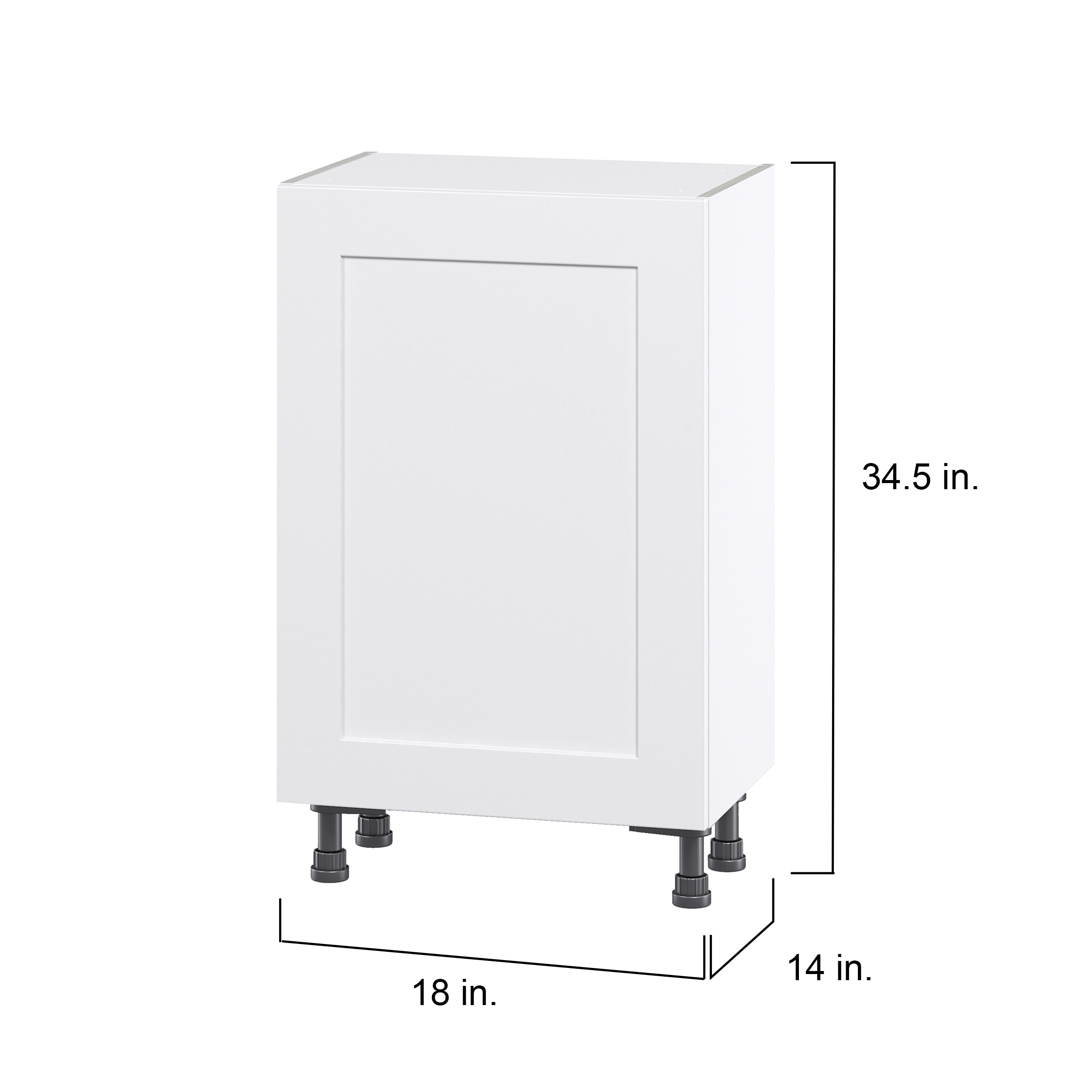 Hugo&Borg Jolie 18-in W x 34.5-in H x 14-in D Warm White 3-Drawers Base Fully Assembled Cabinet (Flat Panel Shaker Style)