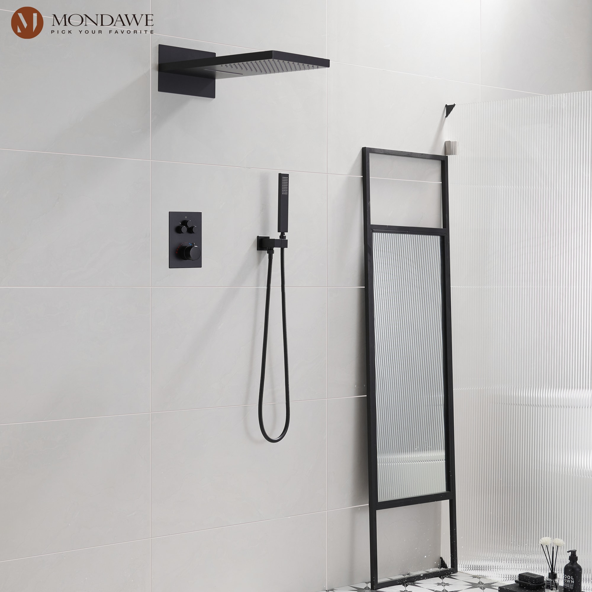 Mondawe WF6648-22BL Showerhead-Bar-Panels - View #2