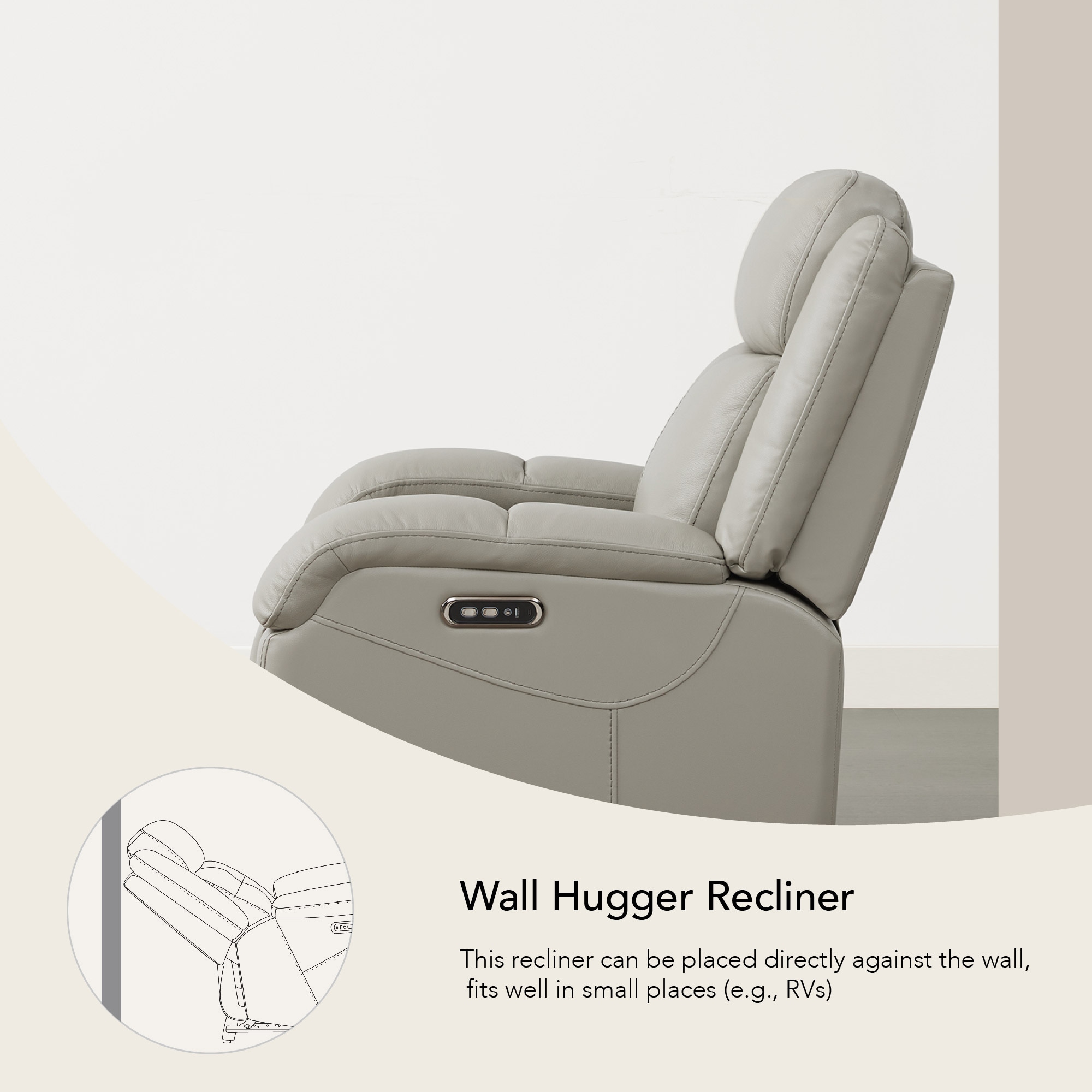Circle 55 LSME7A6067-GREY-1S recliners - View #5