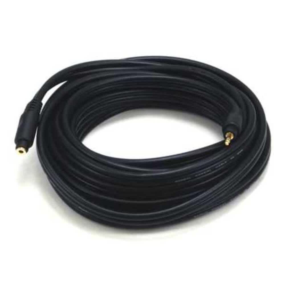 MONOPRICE  A/V Cable 3.5mm M/F Ext CbleBlk25ft 5591