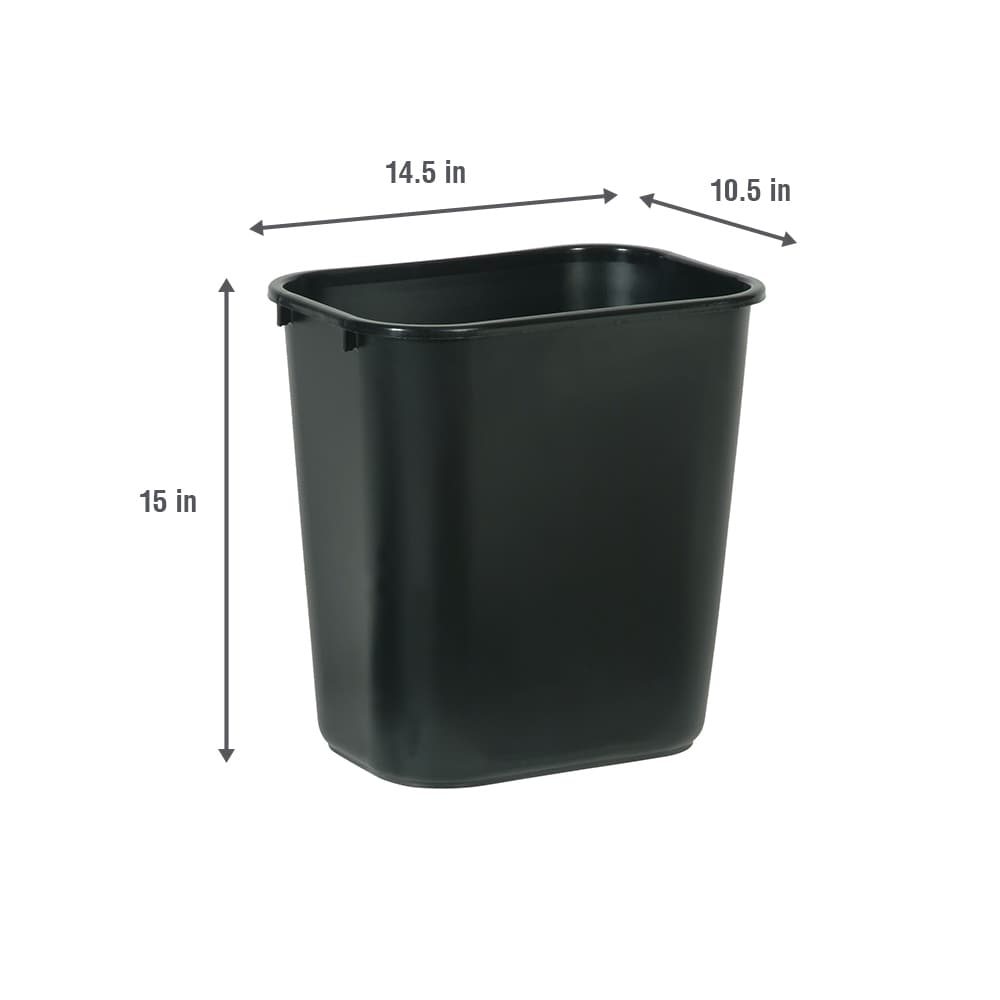 Hefty 8.8 Gallon Trash Can, Plastic Handled Office Trash Can, Black 