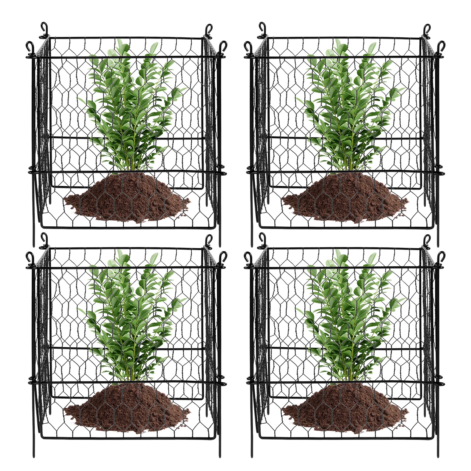 GIVIMO 4-Pack Plant Protector from Animals 13.4 x 13.4-ft Chicken Wire ...