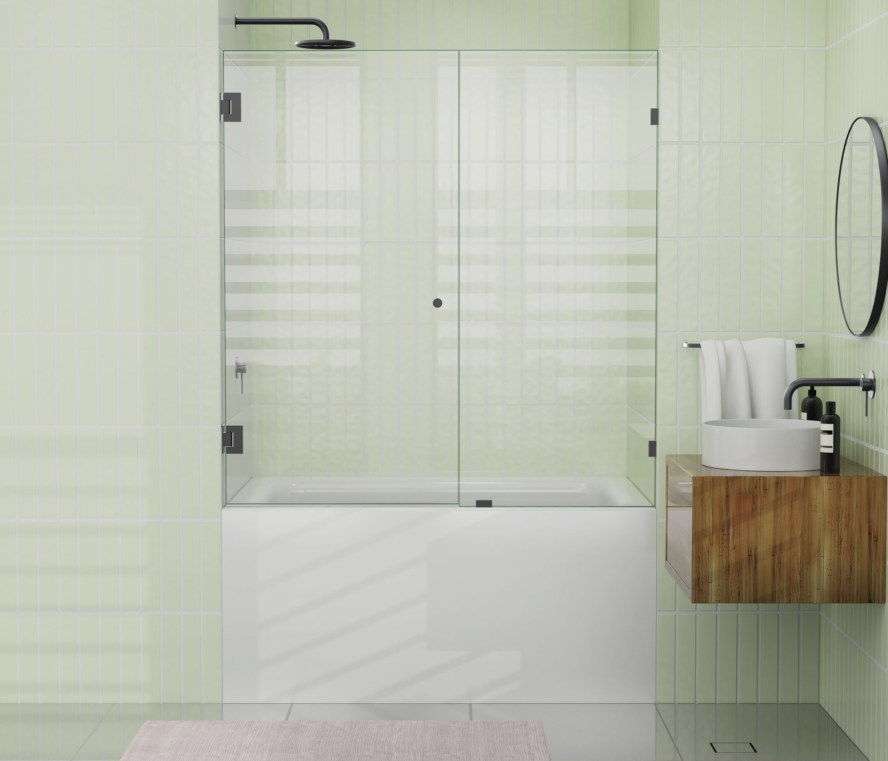 Glass Warehouse B-WH-52.5-MB Shower-Doors - View #2