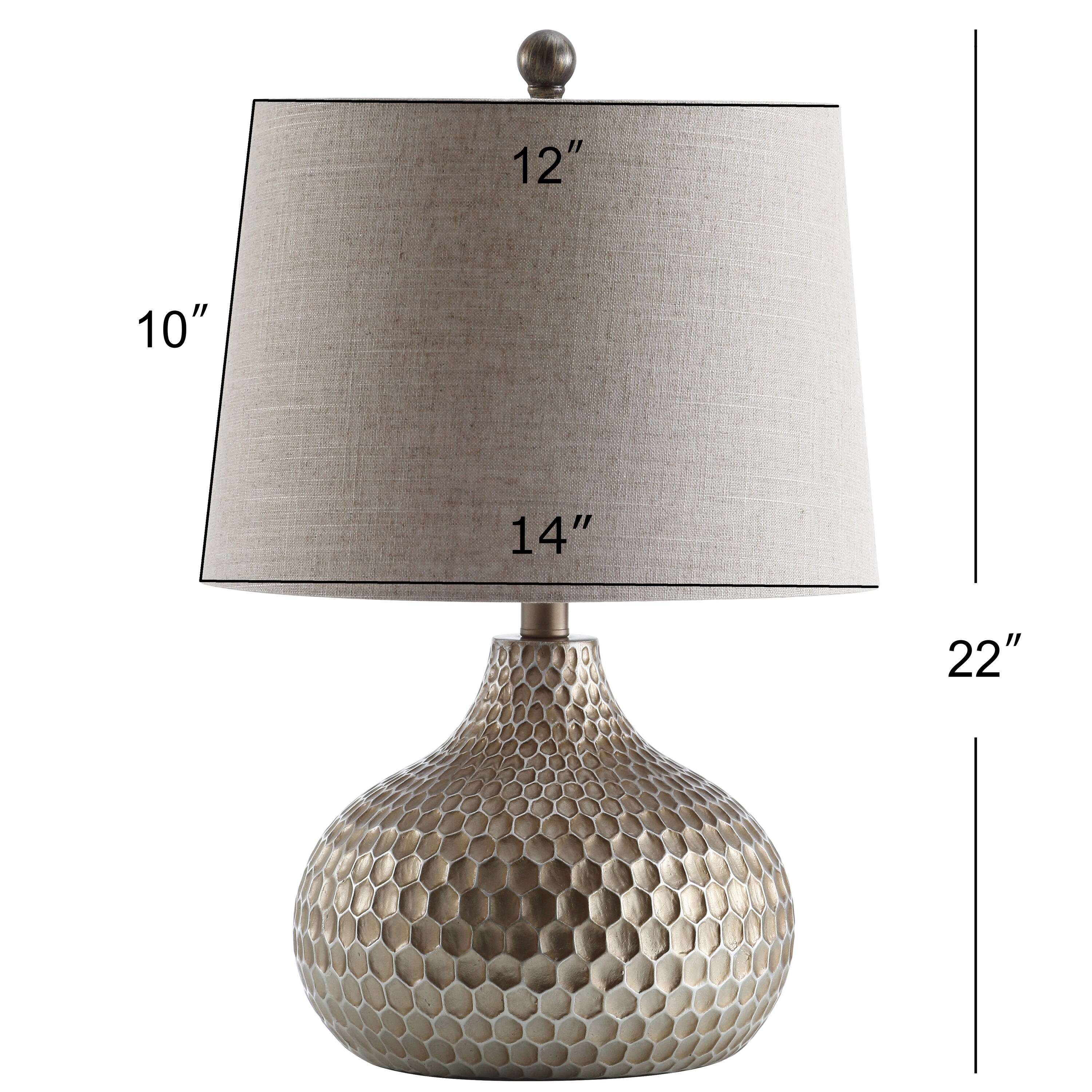 Bates 22" Antique Brown Resin Honeycomb Table Lamp with Cotton Shade