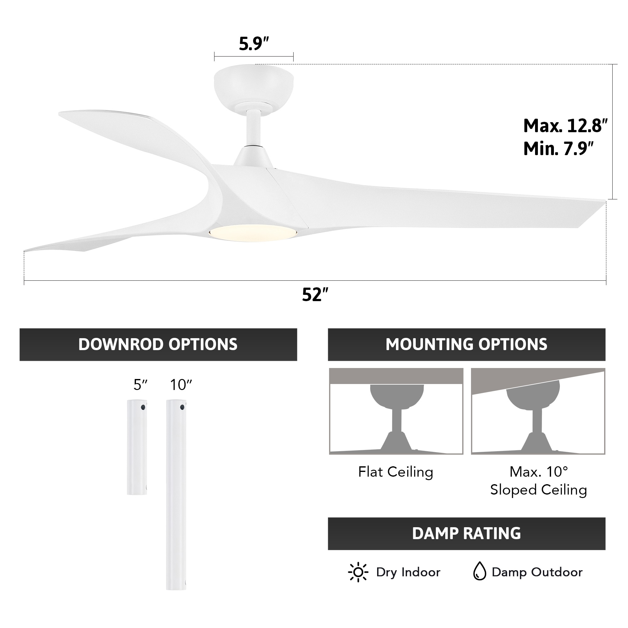CO-Z CFN-1310-WH Ceiling-Fans - View #9