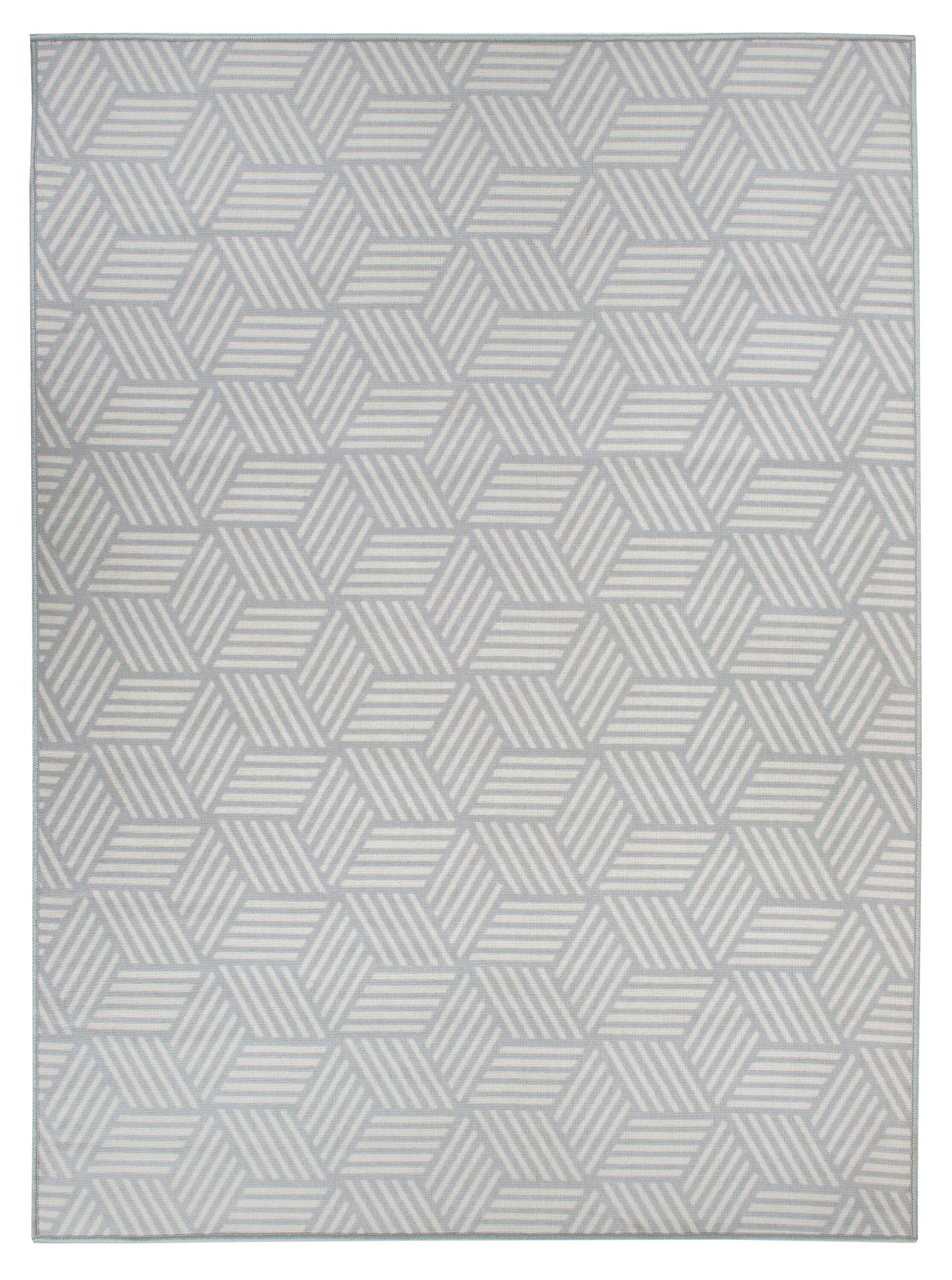 World Rug Gallery 9021GRAY8X10 Ravenna 8 x 10 (ft) Loomed Nylon Gray Rectangular Indoor/Outdoor Geometric Global Area rug