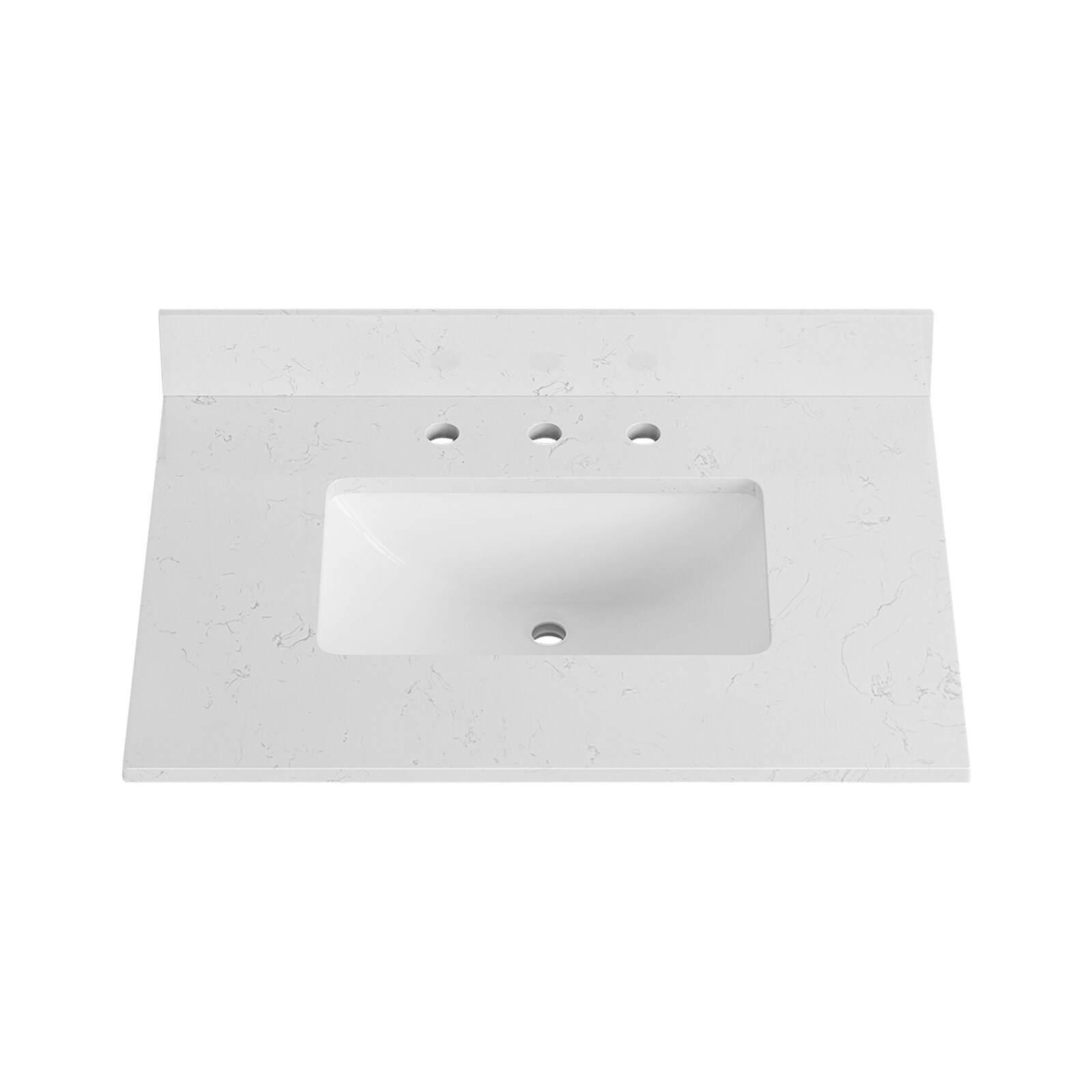 Carrara 31" White Engineered Marble Vanity Top with Undermount Sink