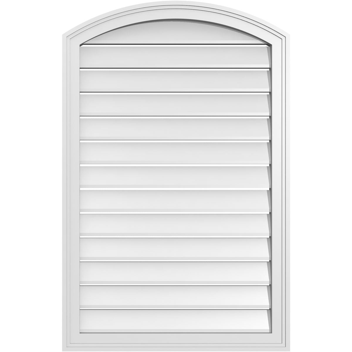 Ekena Millwork GVPAR26X4002SF 26-Inches x 40-Inches Off-white Round top PVC Gable Louver Vent