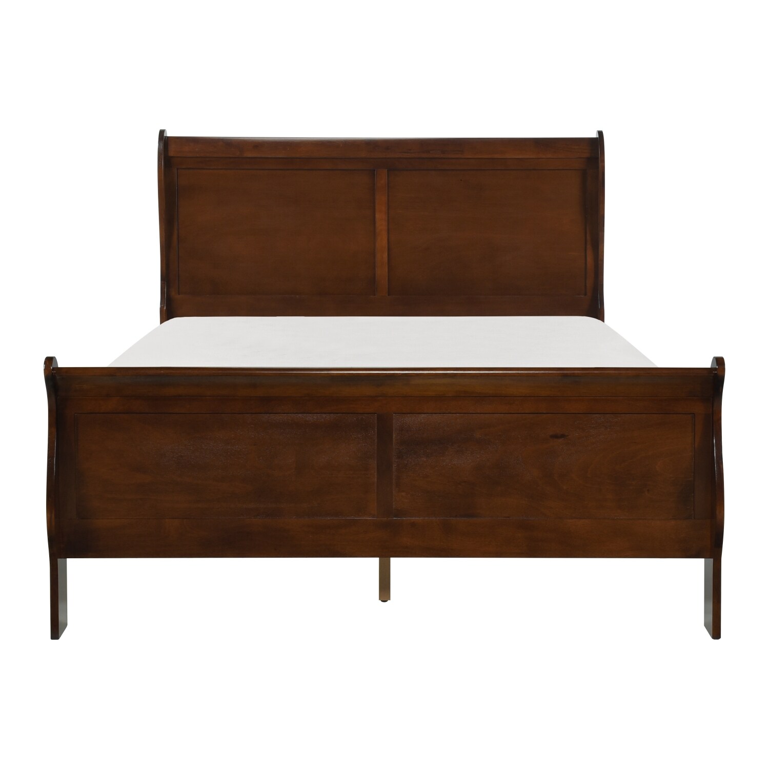 Streamdale Furniture Streamdale Queen Sleigh Bed Cherry Finish Louis ...