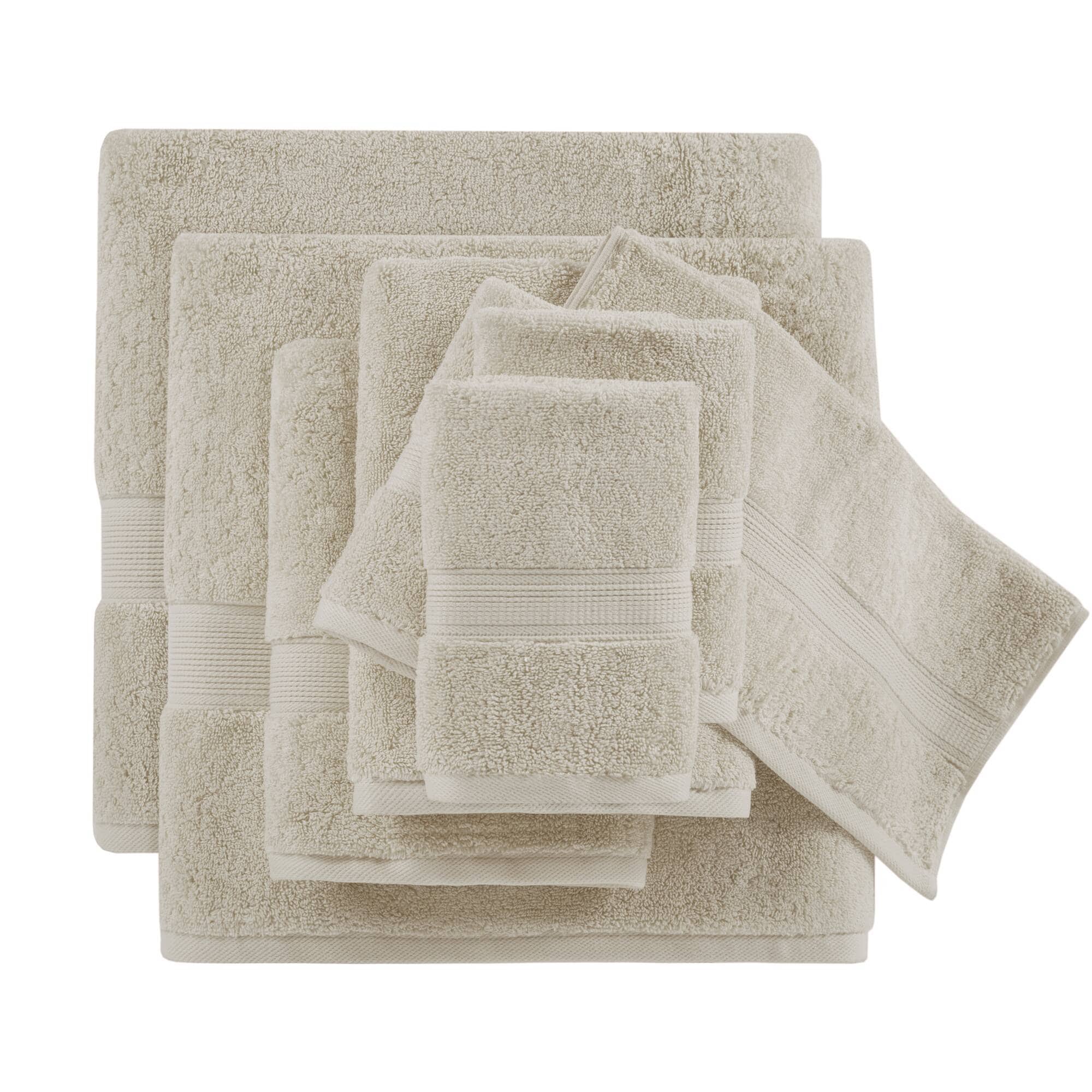 Madison Park Signature MPS73-190 8-Piece Natural Cotton Quick Dry Bath Towel Set (800 GSM)
