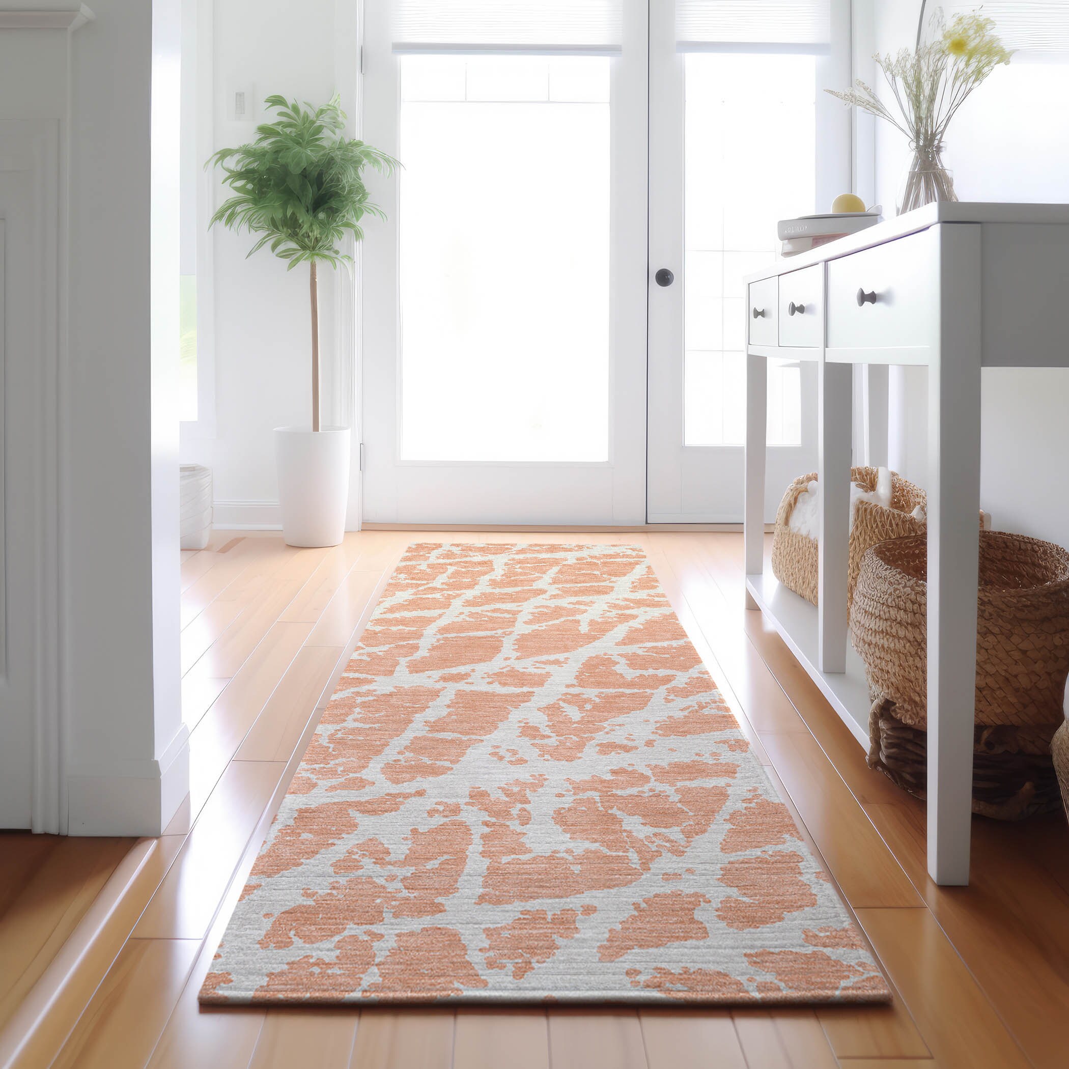 Addison Rugs AMF520PI8X10 Mayfield AMF520PI 8 x 10 (ft) Loomed Polyester Pink Rectangular Indoor Abstract Machine washable Area rug