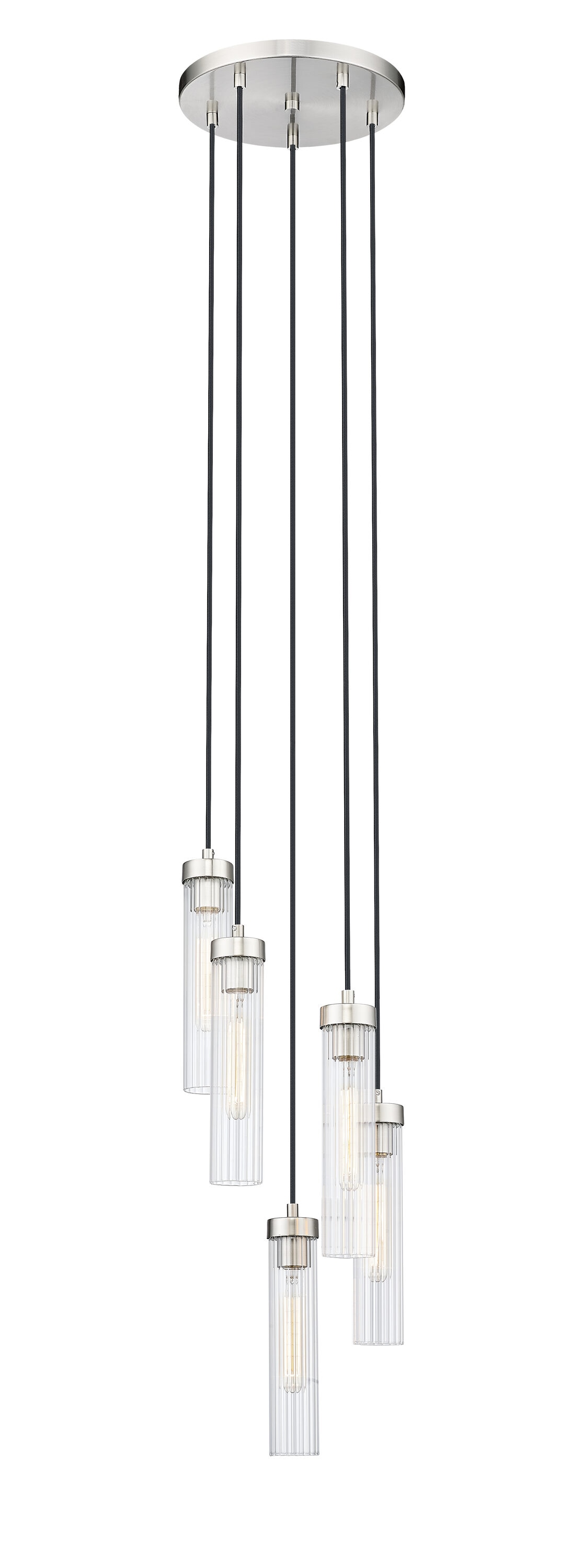 Z-Lite 740P-5R-BN Beau 5 -Light Brushed Nickel Transitional For Use in Bedrooms, Dining Rooms, Foyers, Kitchens, Living Rooms Chandelier