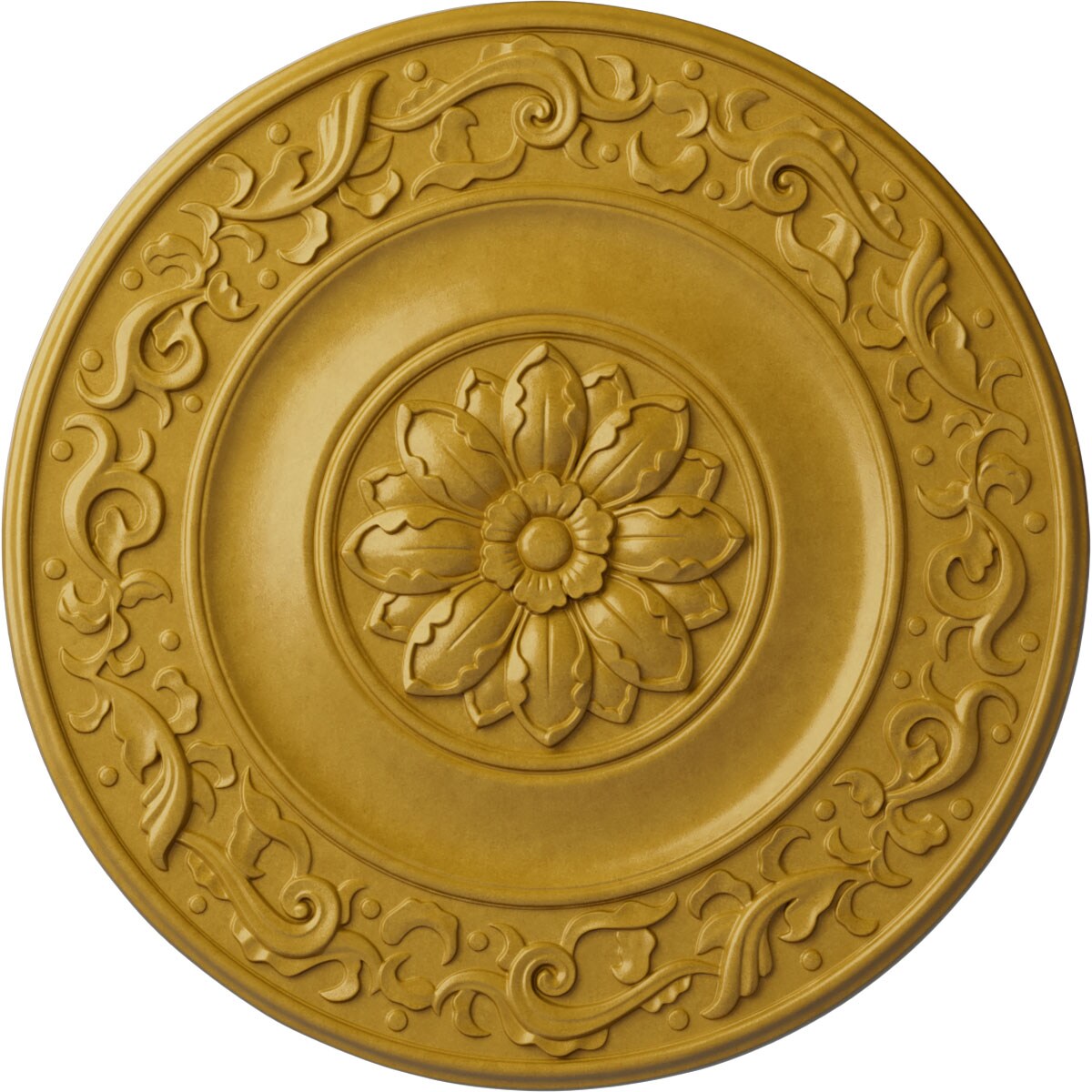Ekena Millwork CM47MIIGS Milan 51-in W x 51-in L Painted Iridescent Gold Polyurethane Whole Ceiling Medallion