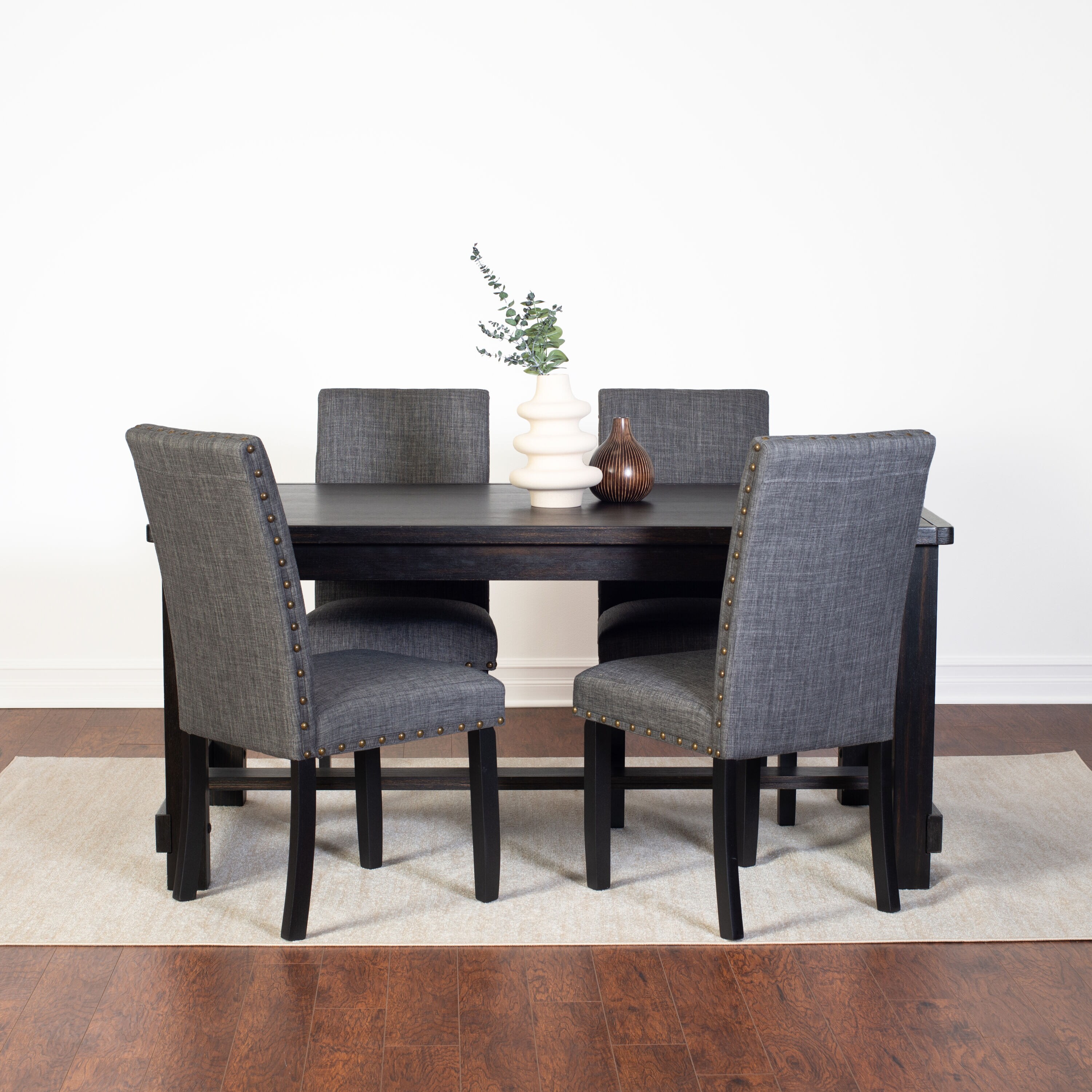Roundhill Furniture T185BK-C162GYX2 Dining-Sets - View #2