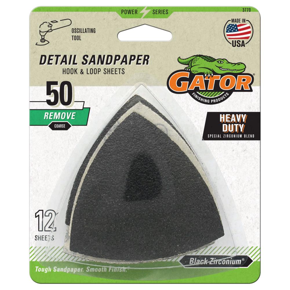 SANDPAPER ASSORTMENT, HOOK and LOOP TRIANGLE, 12-Pack, 80, 120, 220 GRIT -  ALTRA RENTAL & SUPPLY, INC.