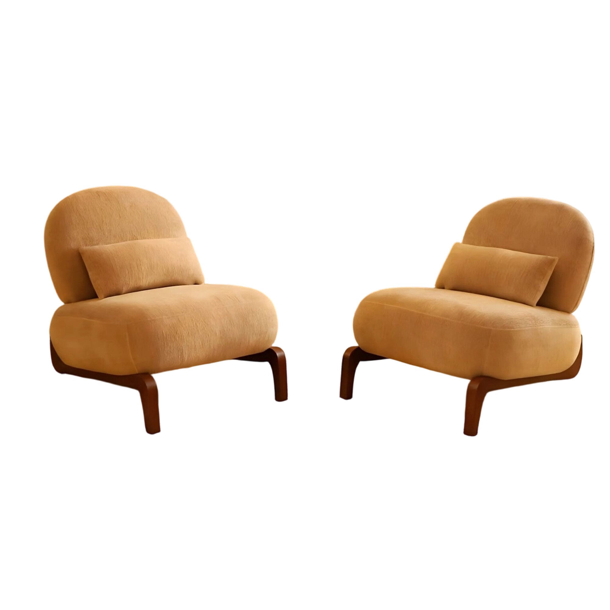 Bybafun 2 -Pack 28.4-in W Modern Camel Accent Chair