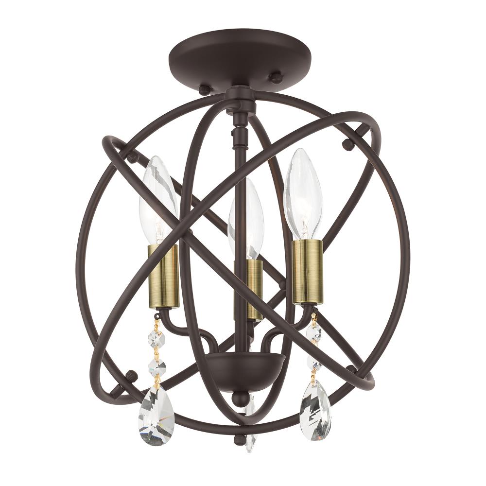 Bronze Mini Plug-in Crystal Candle Chandelier
