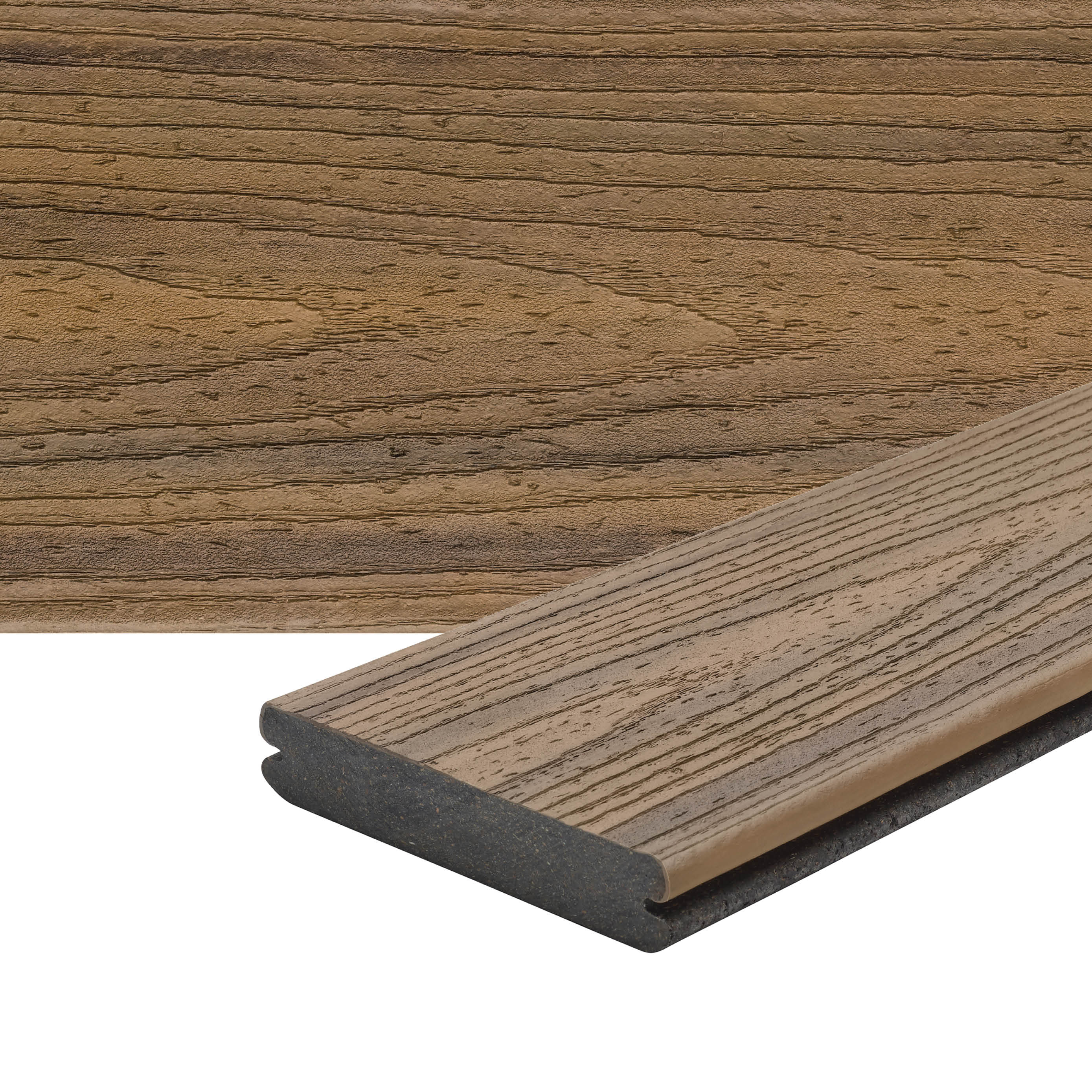 Trex HG010612TG01 Transcend 1-in x 6-in x 12-ft Havana Gold Grooved Composite Deck board